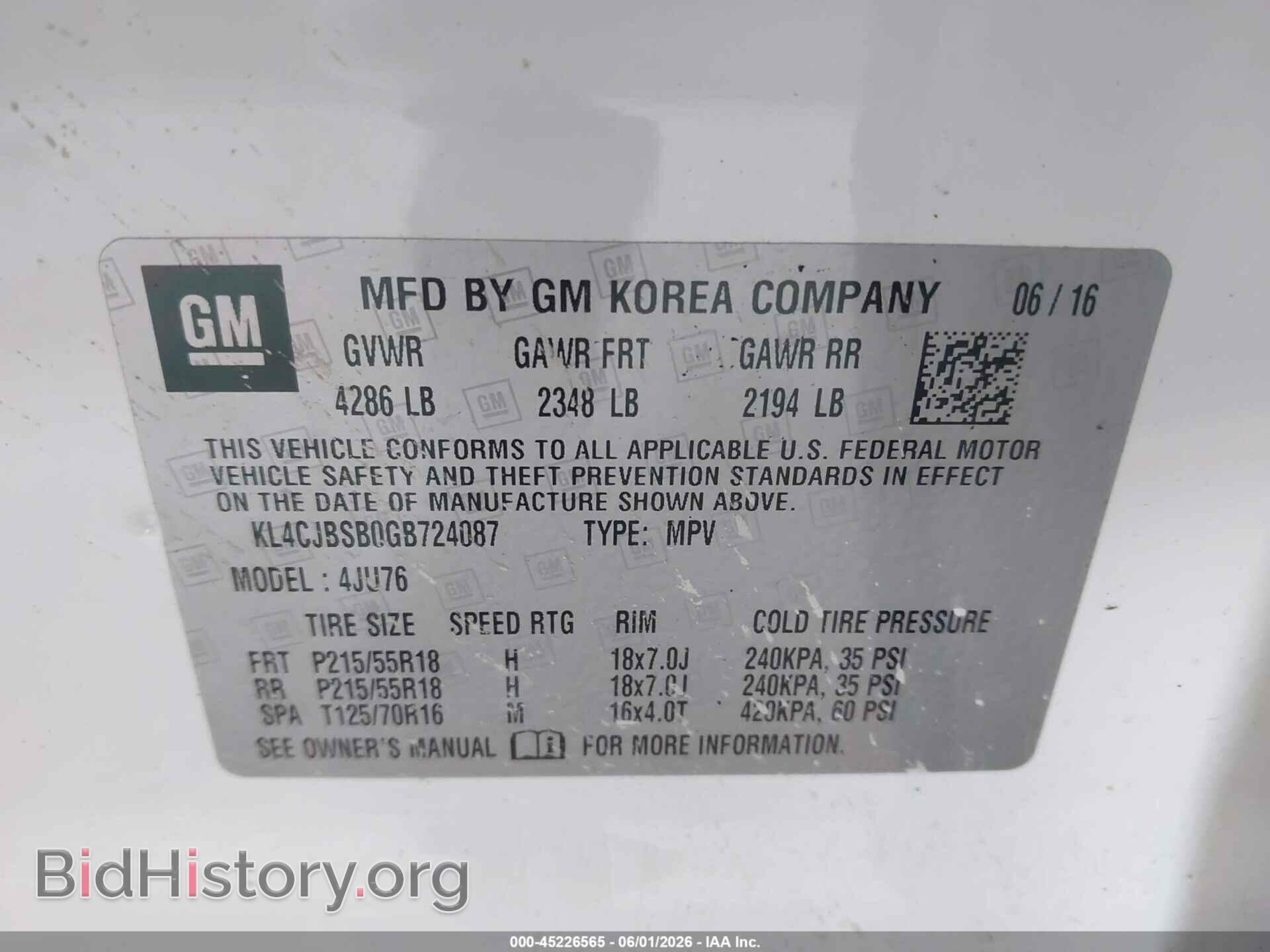 2016 BUICK ENCORE - VIN: KL4CJBSB0GB724087 - Photo 9