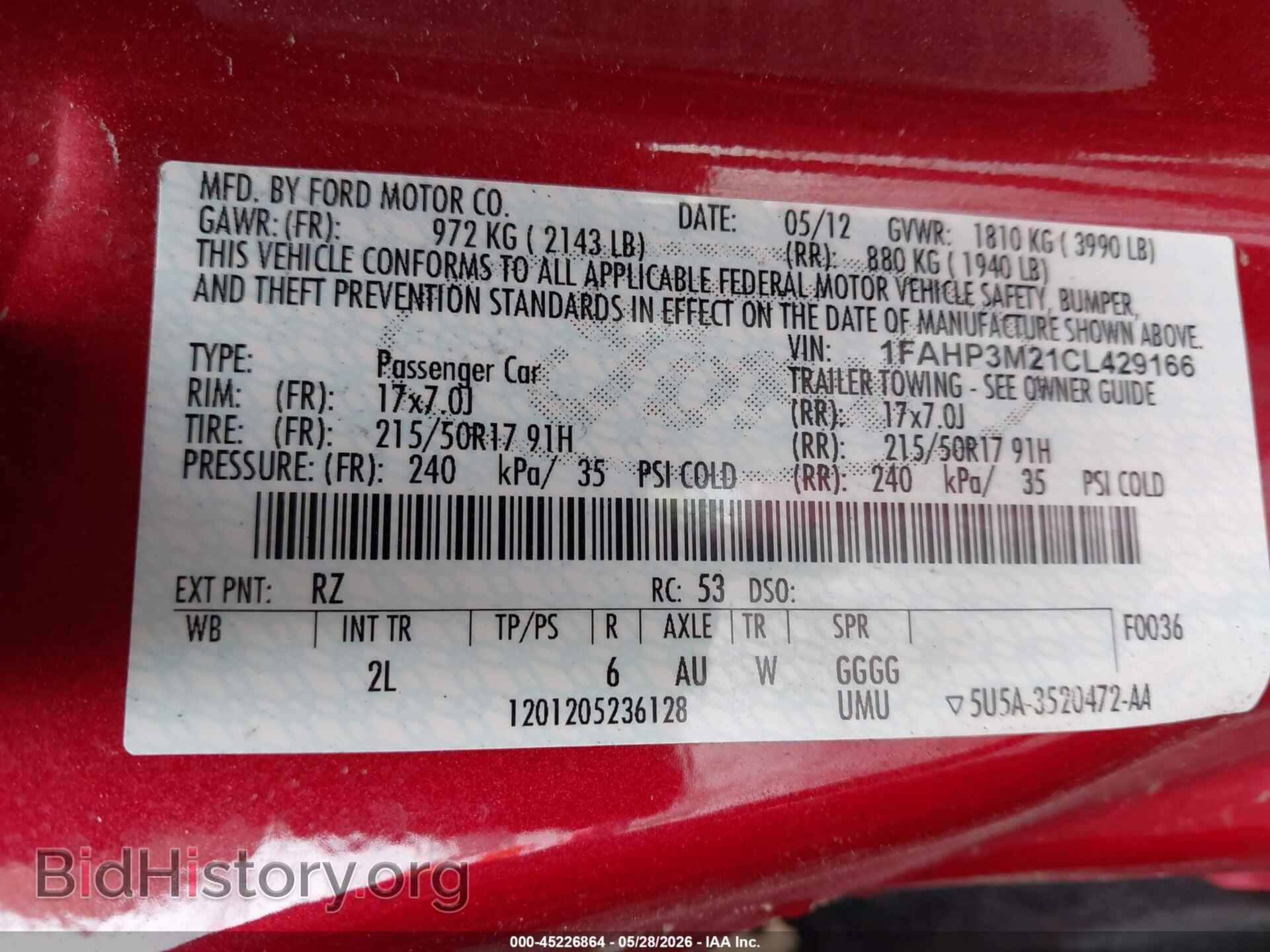 2012 FORD FOCUS - VIN: 1FAHP3M21CL429166 - Photo 9