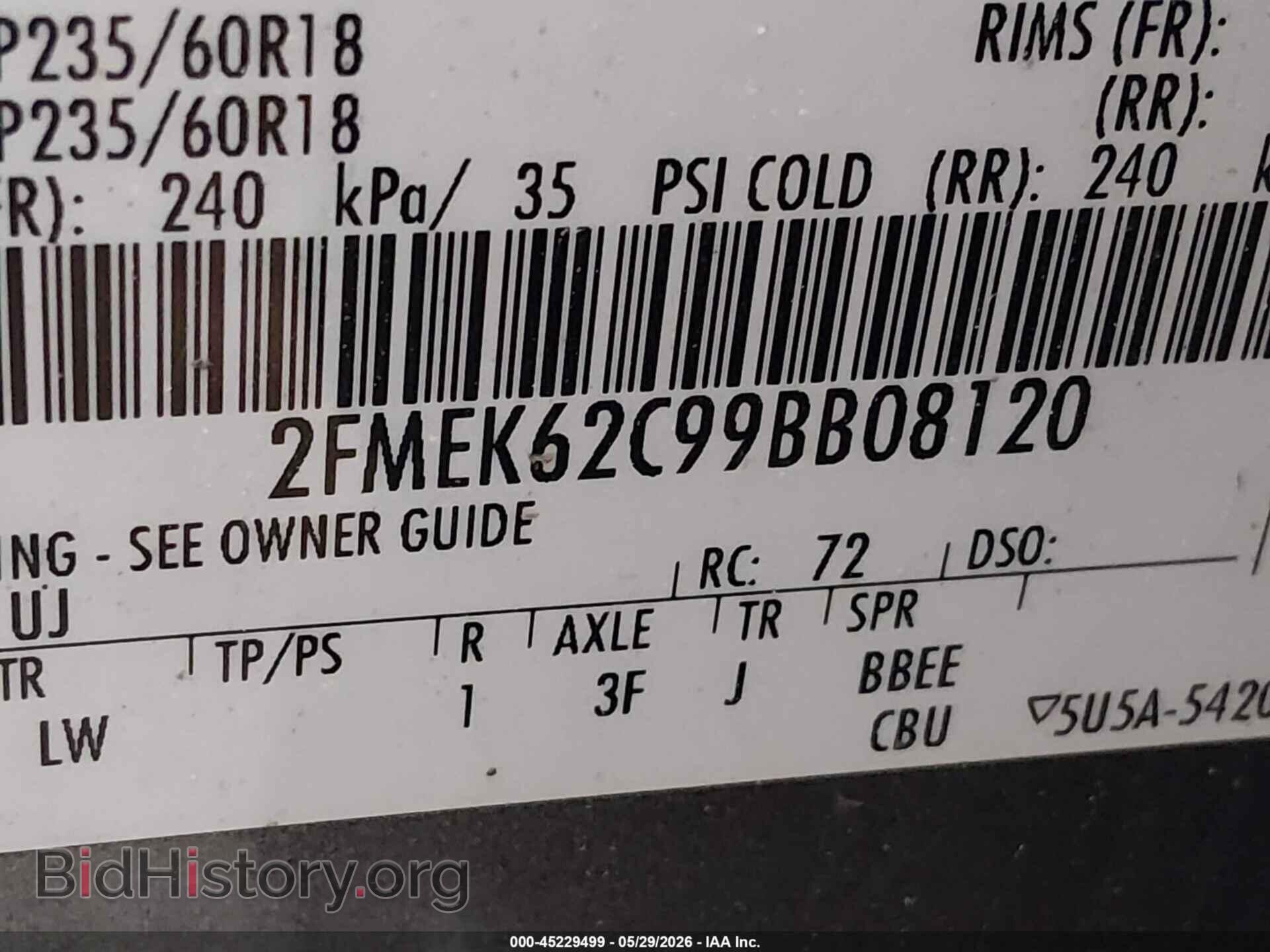 2009 FORD FLEX - VIN: 2FMEK62C99BB08120 - Photo 9