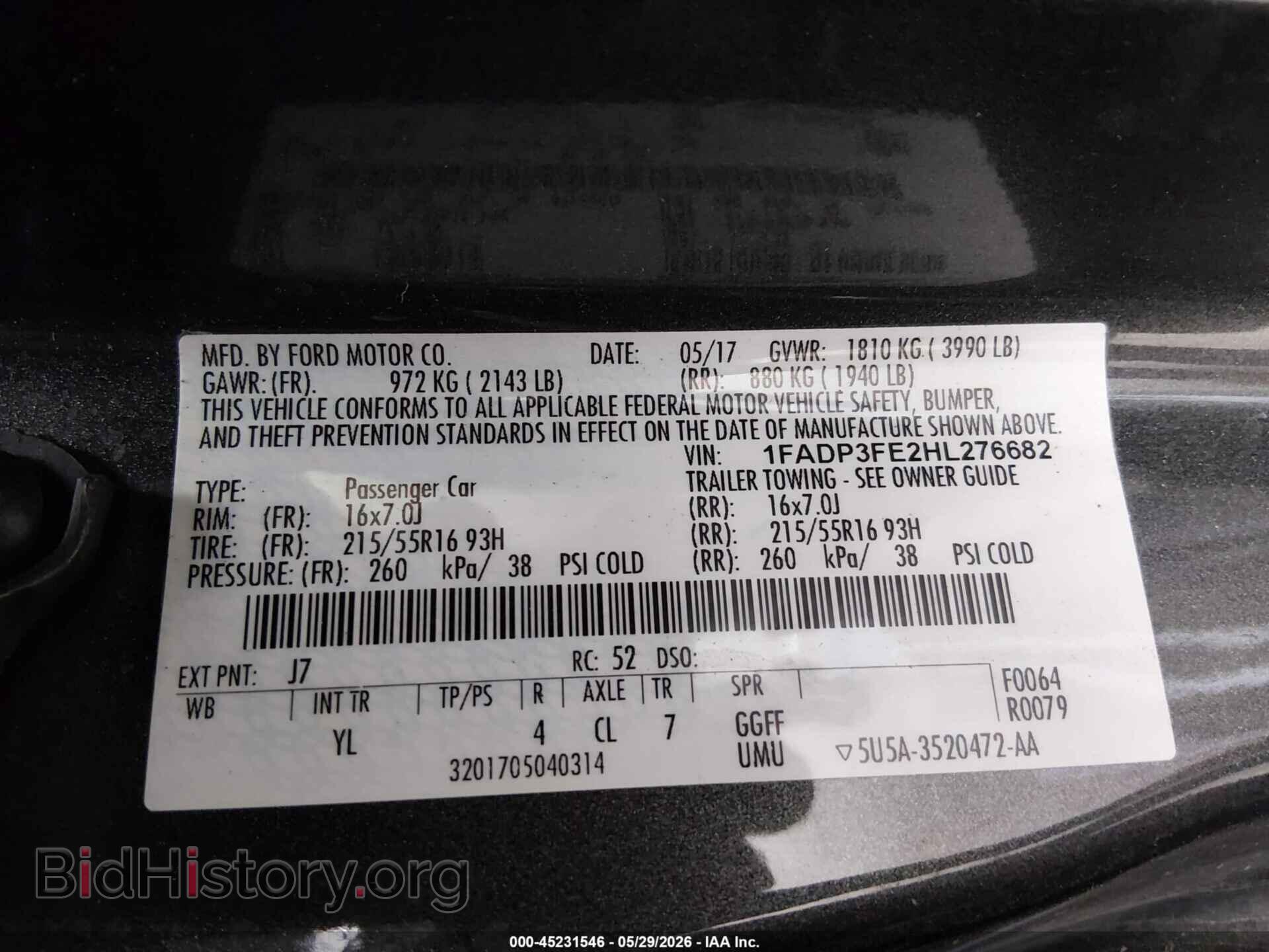 2017 FORD FOCUS - VIN: 1FADP3FE2HL276682 - Фото 9