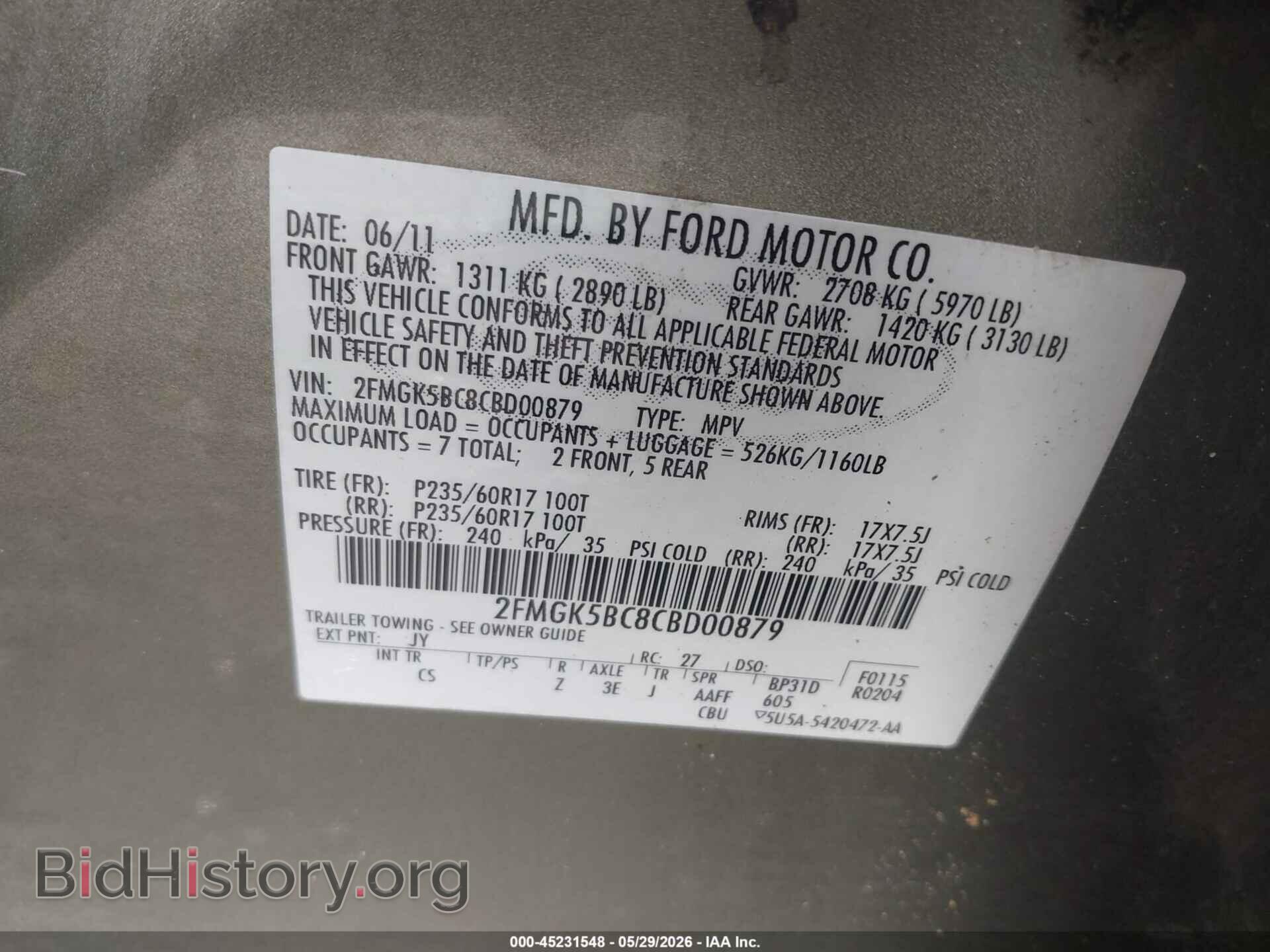 2012 FORD FLEX - VIN: 2FMGK5BC8CBD00879 - Photo 9