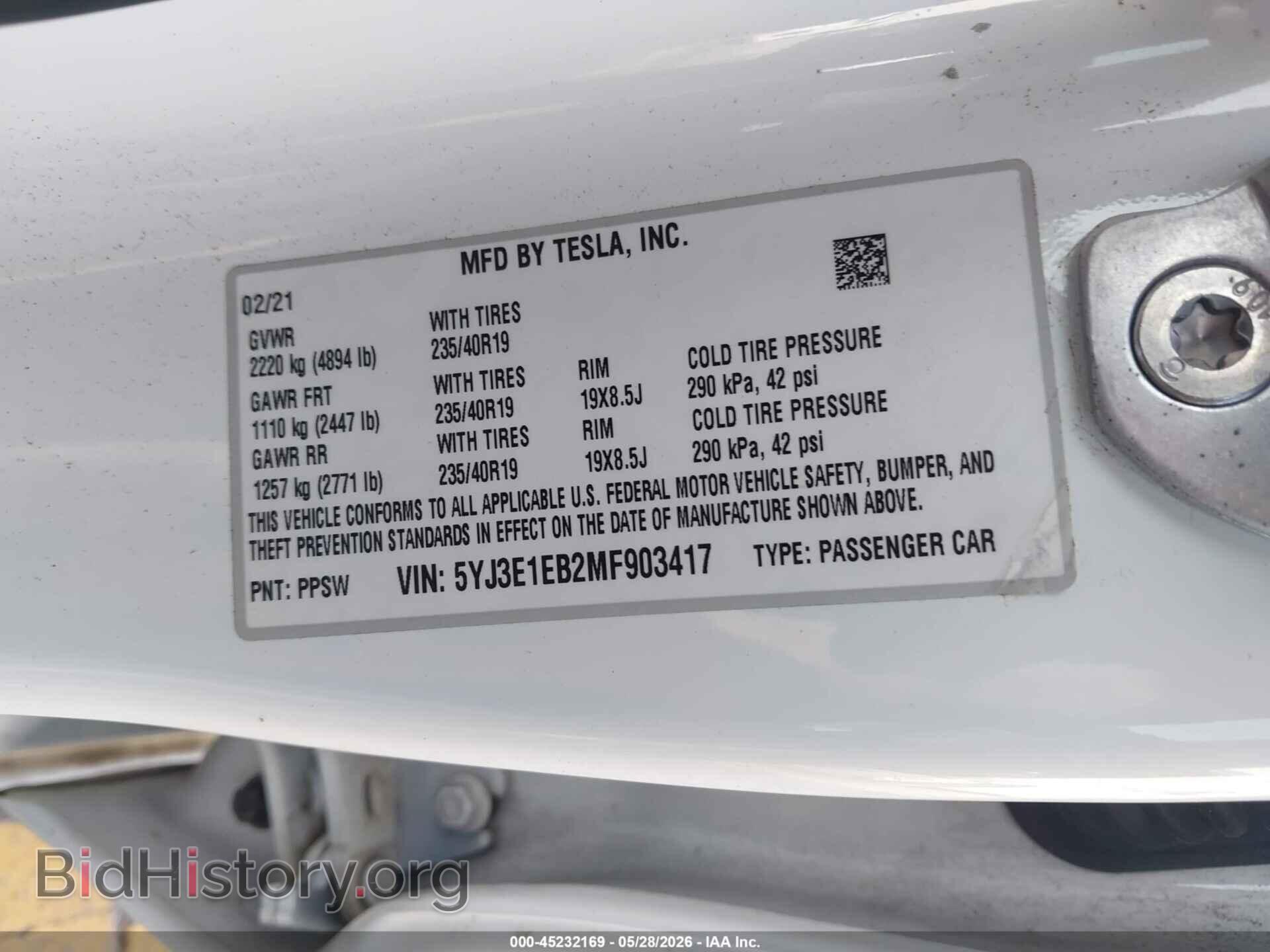 2021 TESLA MODEL 3 - VIN: 5YJ3E1EB2MF903417 - Photo 9