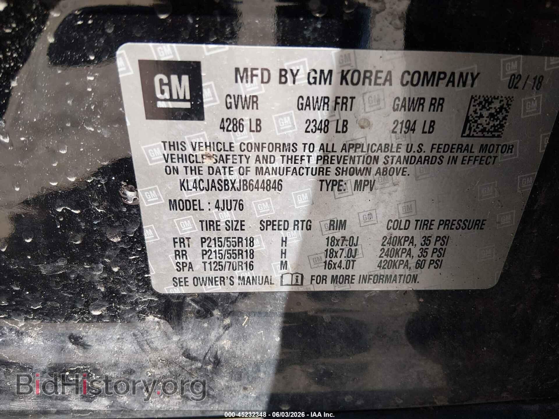 2018 BUICK ENCORE - VIN: KL4CJASBXJB644846 - Photo 9