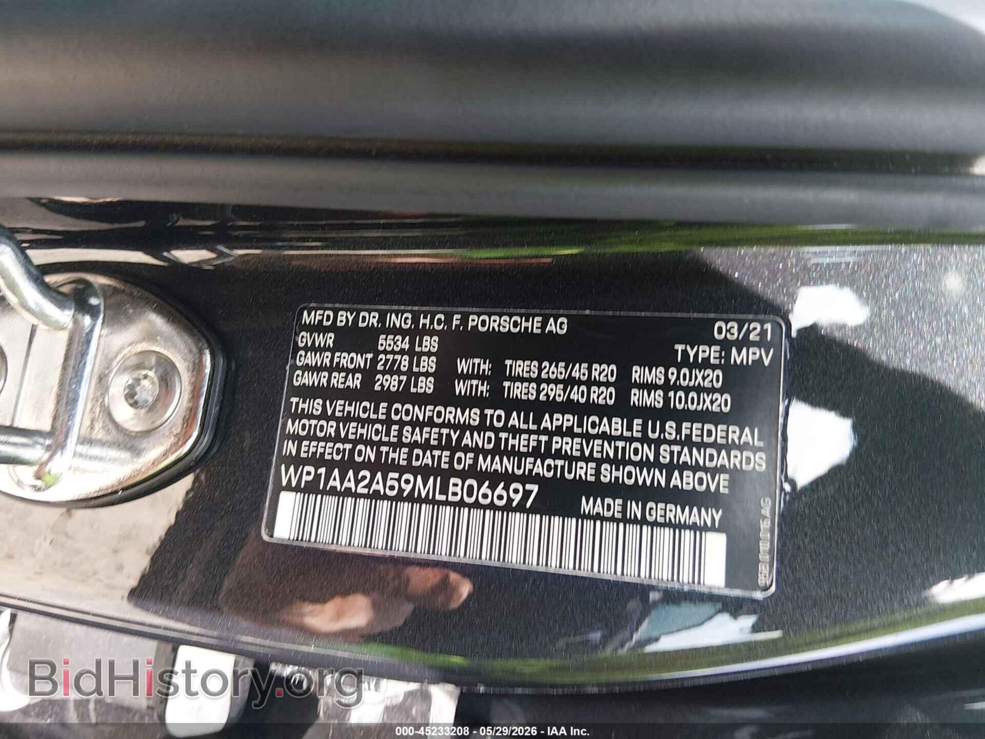 2021 PORSCHE MACAN - VIN: WP1AA2A59MLB06697 - Фото 9