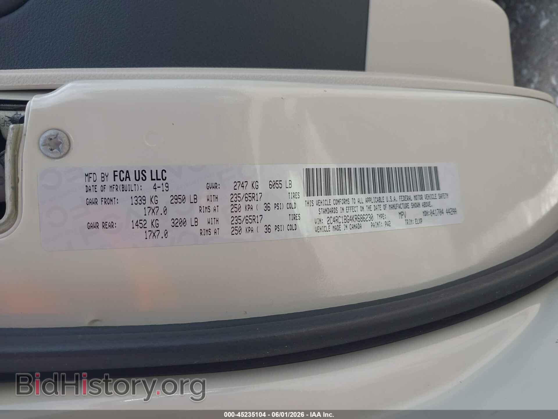 2019 CHRYSLER PACIFICA - VIN: 2C4RC1BG4KR686230 - Photo 9