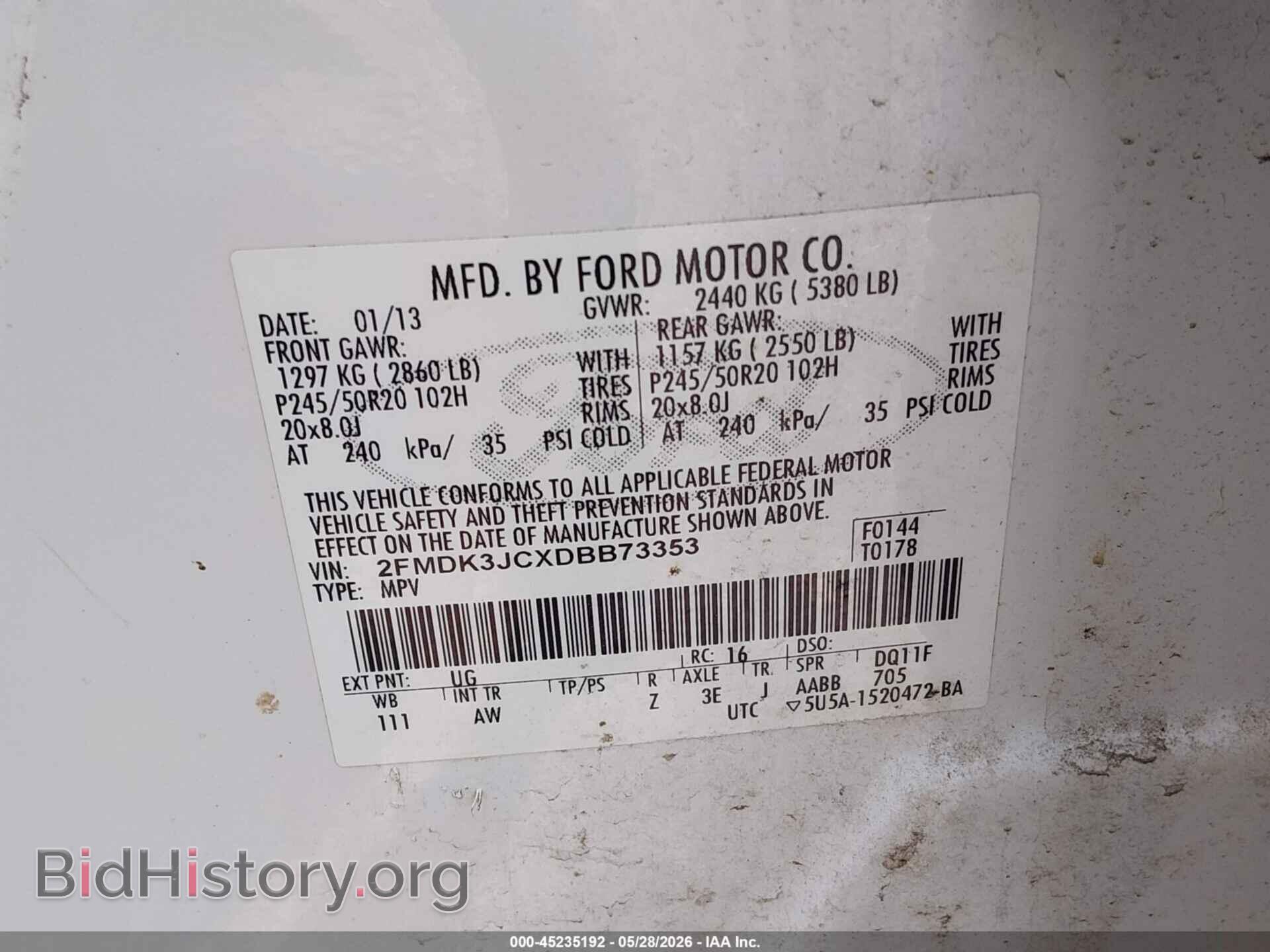 2013 FORD EDGE - VIN: 2FMDK3JCXDBB73353 - Photo 9