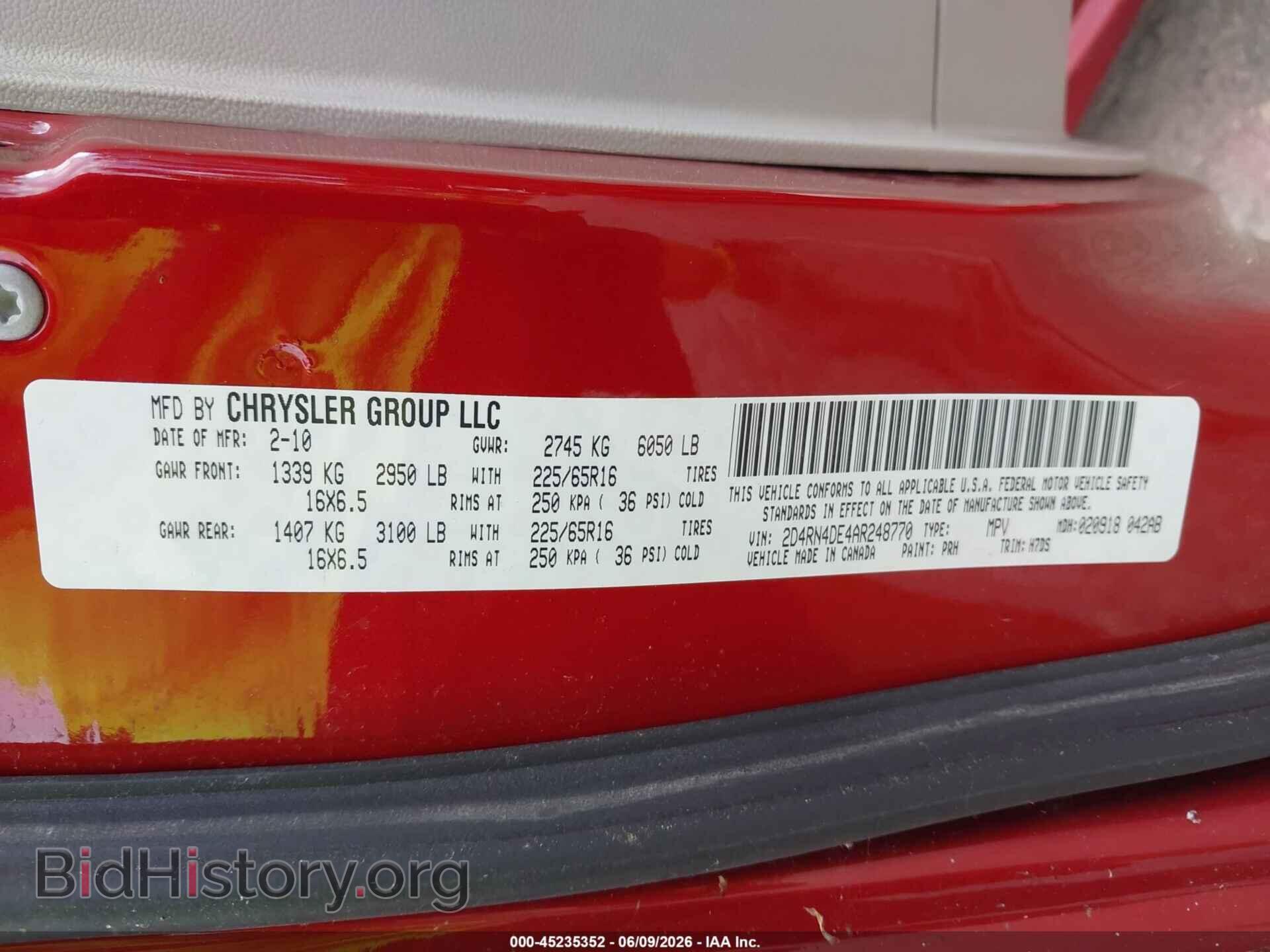 2010 DODGE GRAND CARAVAN - VIN: 2D4RN4DE4AR248770 - Фото 9