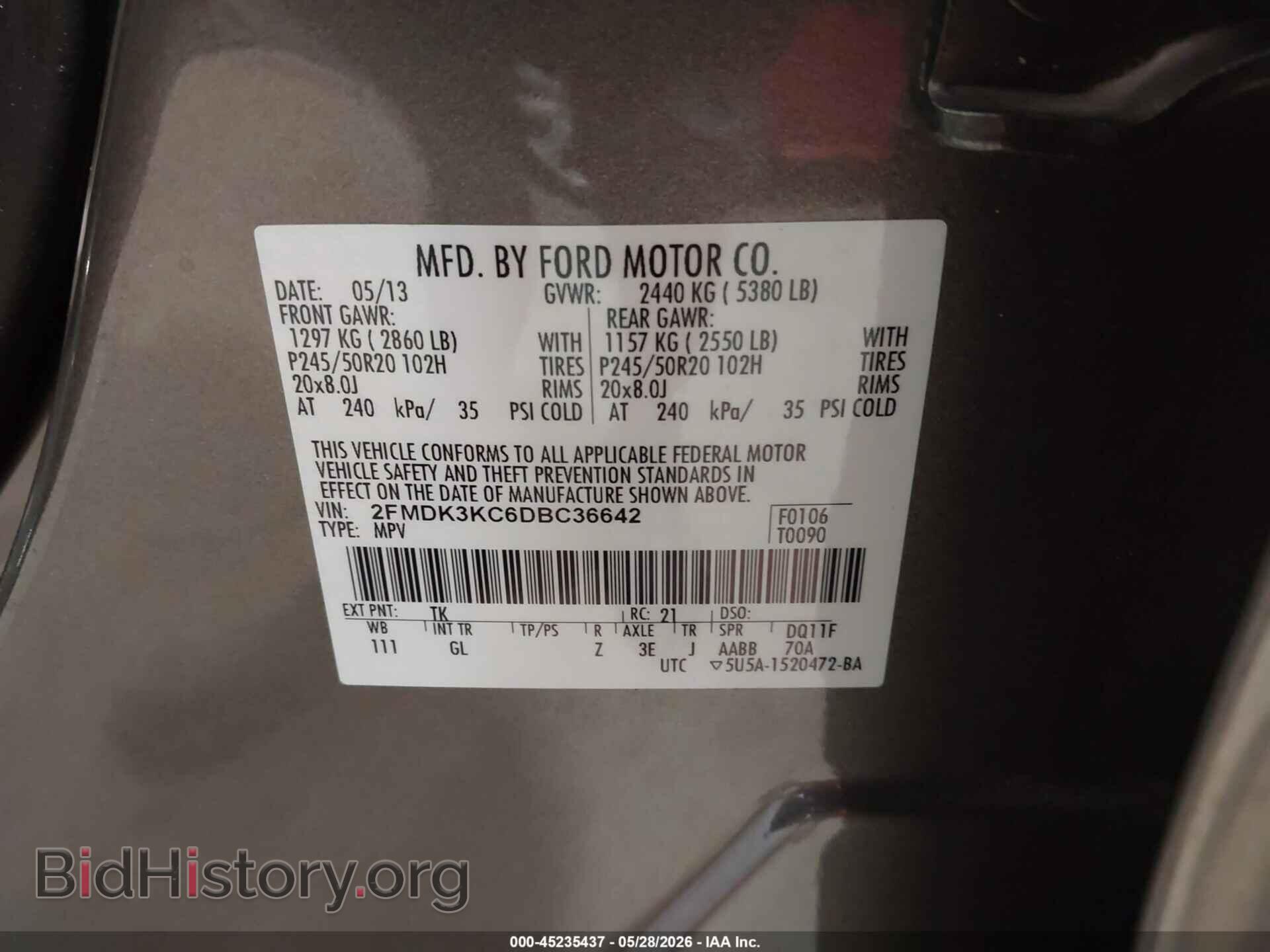 2013 FORD EDGE - VIN: 2FMDK3KC6DBC36642 - Фото 9