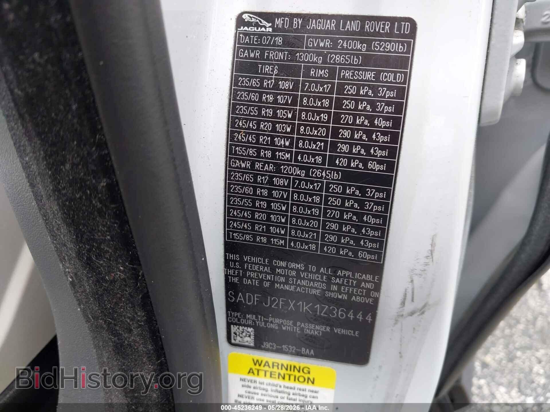 2019 JAGUAR E-PACE - VIN: SADFJ2FX1K1Z36444 - Photo 9