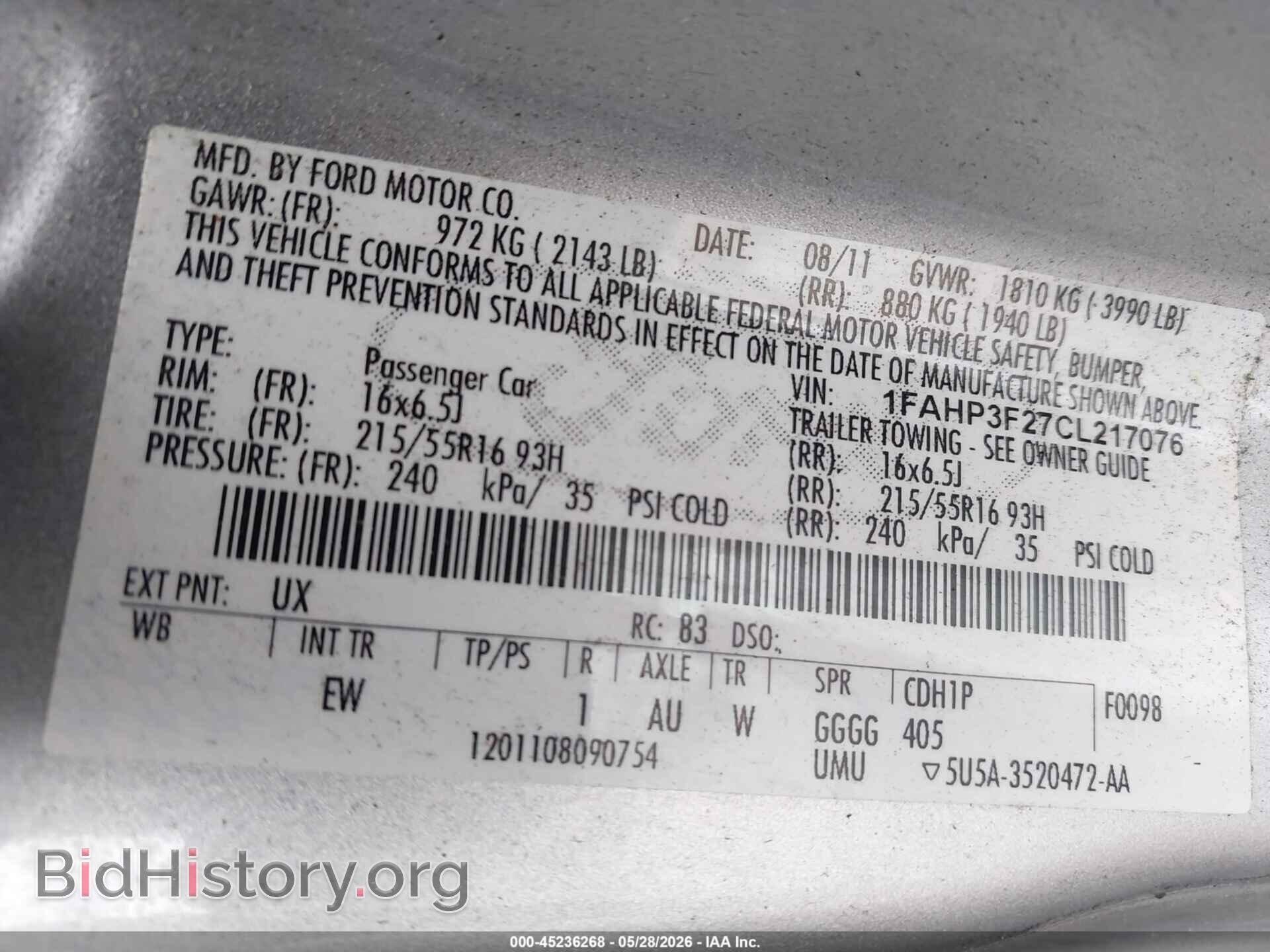 2012 FORD FOCUS - VIN: 1FAHP3F27CL217076 - Photo 9