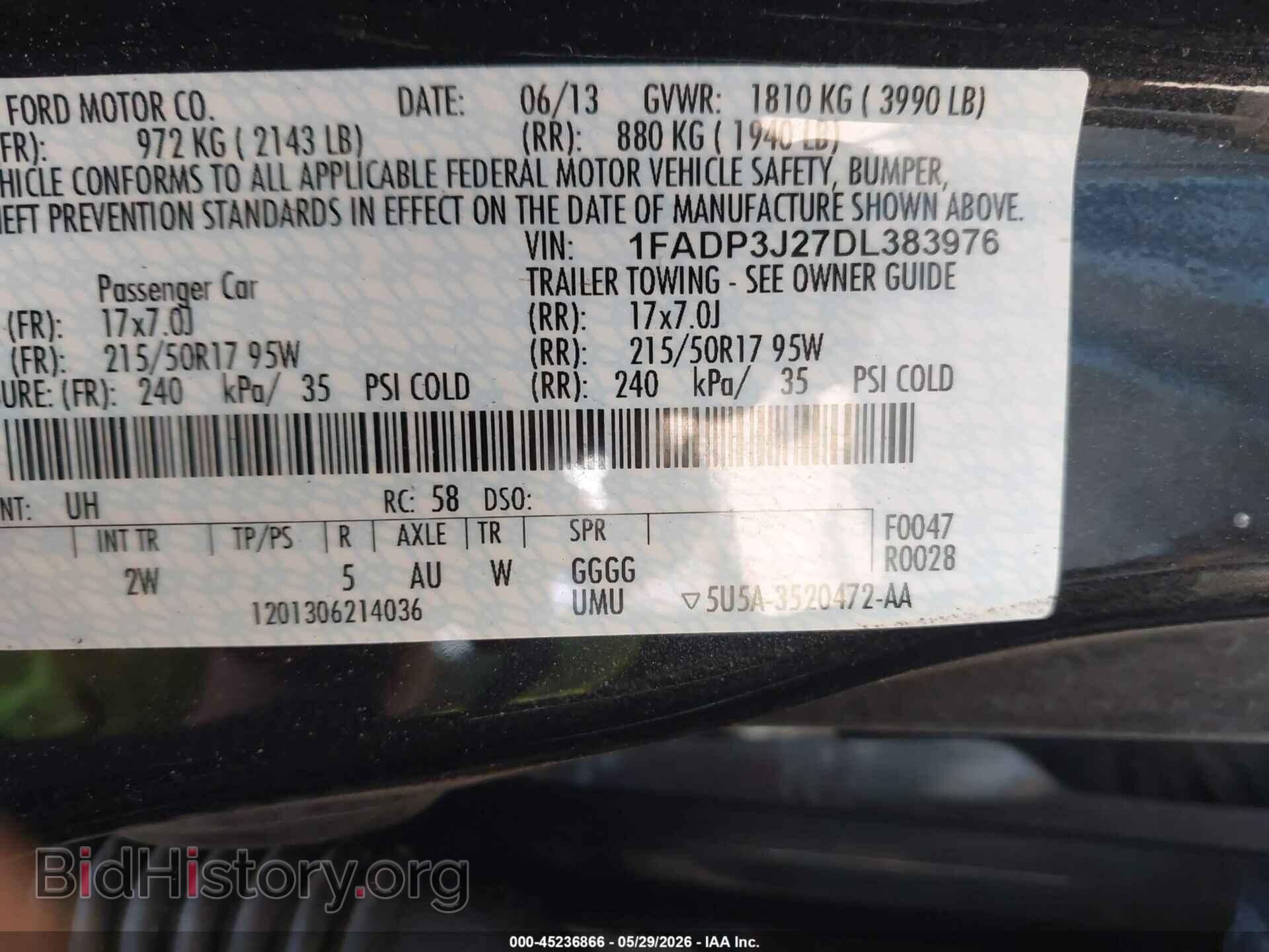 2013 FORD FOCUS - VIN: 1FADP3J27DL383976 - Фото 9
