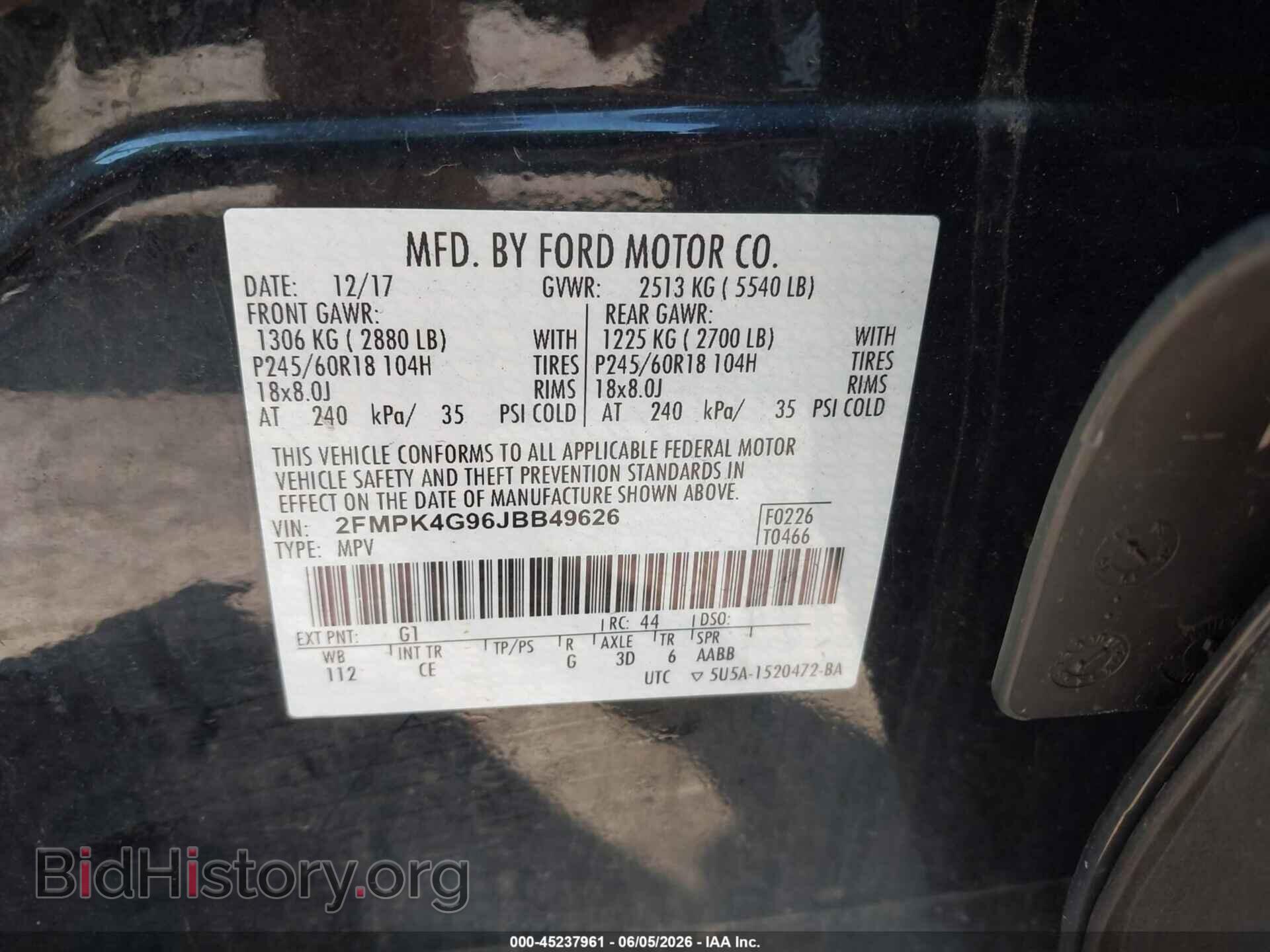 2018 FORD EDGE - VIN: 2FMPK4G96JBB49626 - Photo 9