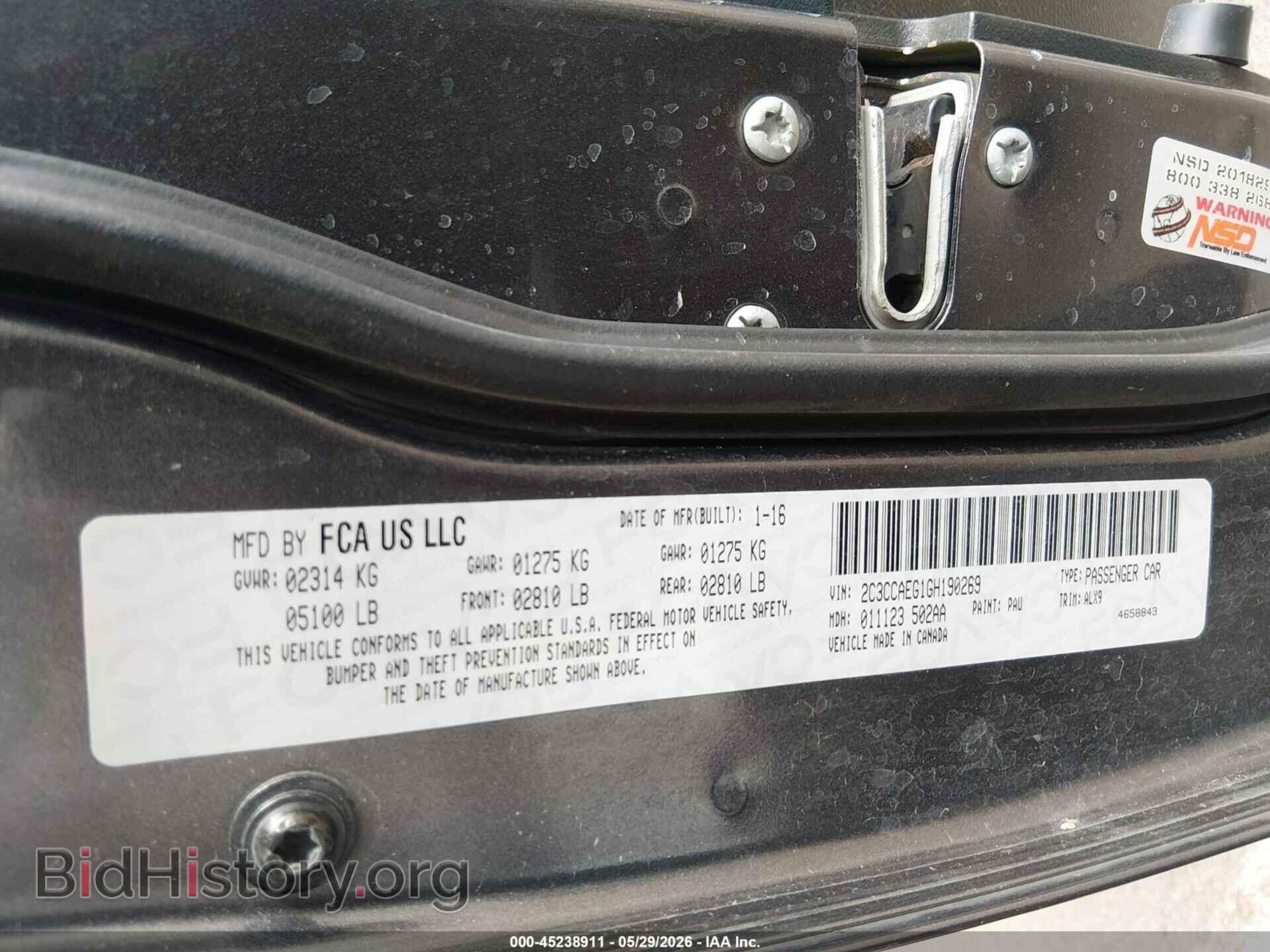 2016 CHRYSLER 300C - VIN: 2C3CCAEG1GH190269 - Фото 9