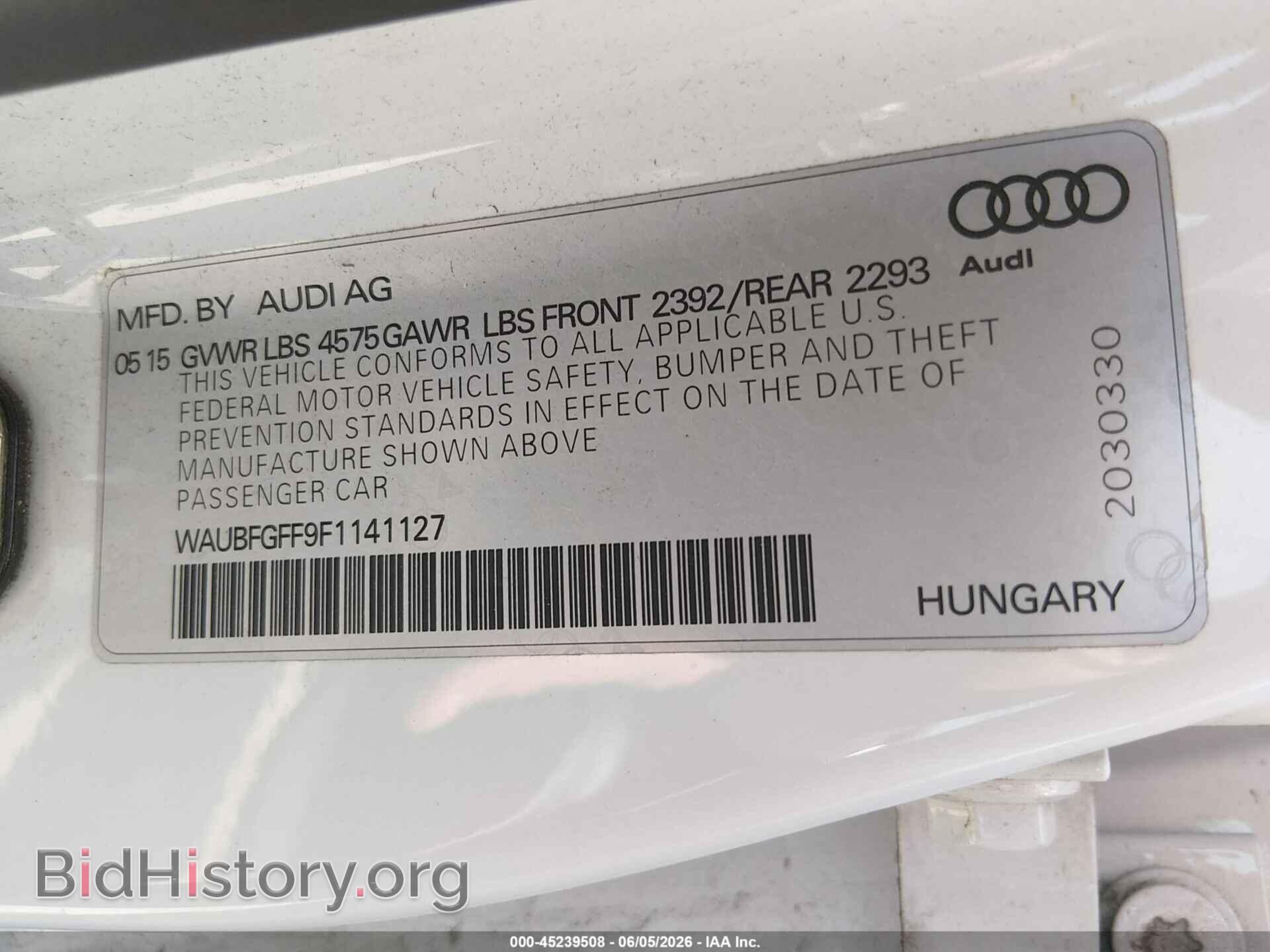 2015 AUDI A3 - VIN: WAUBFGFF9F1141127 - Фото 9