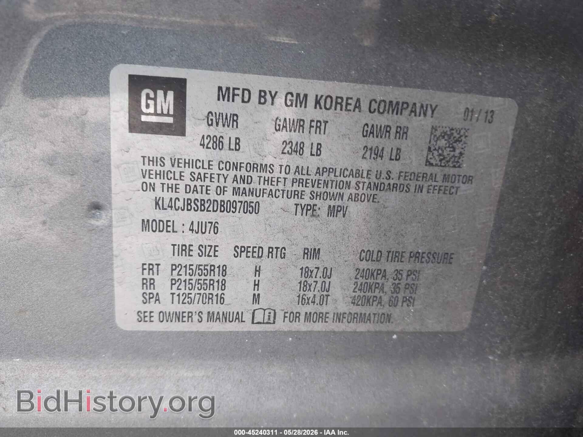 2013 BUICK ENCORE - VIN: KL4CJBSB2DB097050 - Photo 9