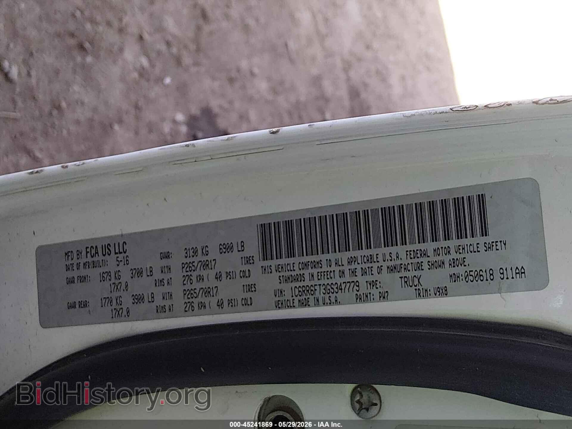 2016 RAM 1500 - VIN: 1C6RR6FT3GS347779 - Фото 9