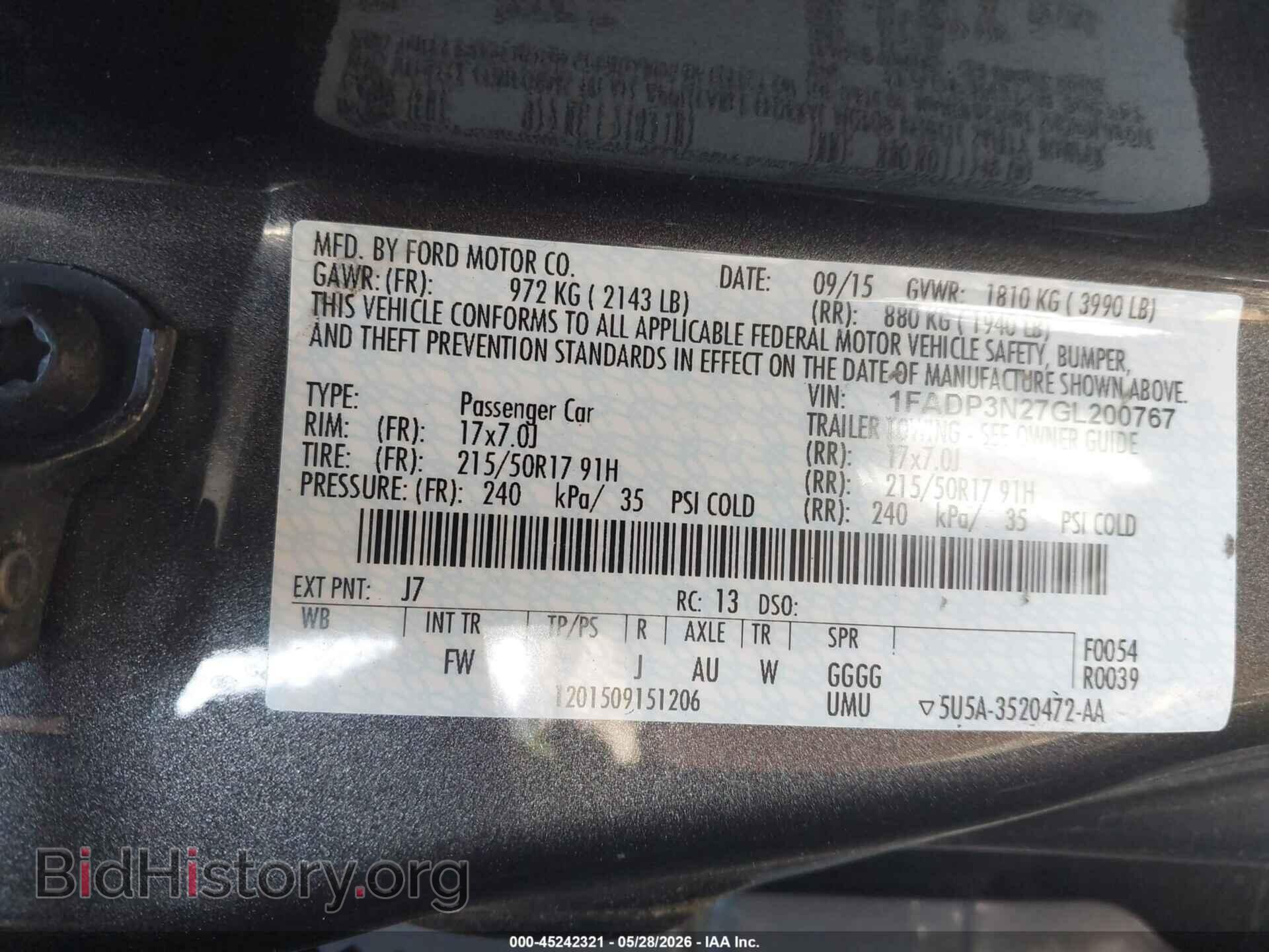 2016 FORD FOCUS - VIN: 1FADP3N27GL200767 - Photo 9
