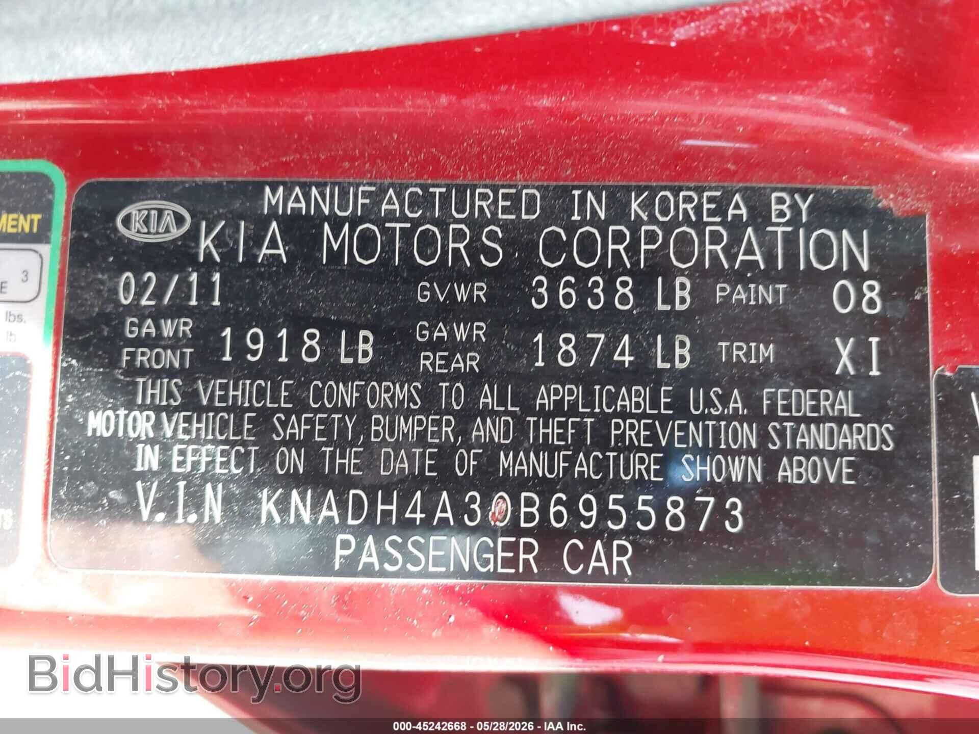 2011 KIA RIO - VIN: KNADH4A30B6955873 - Photo 9