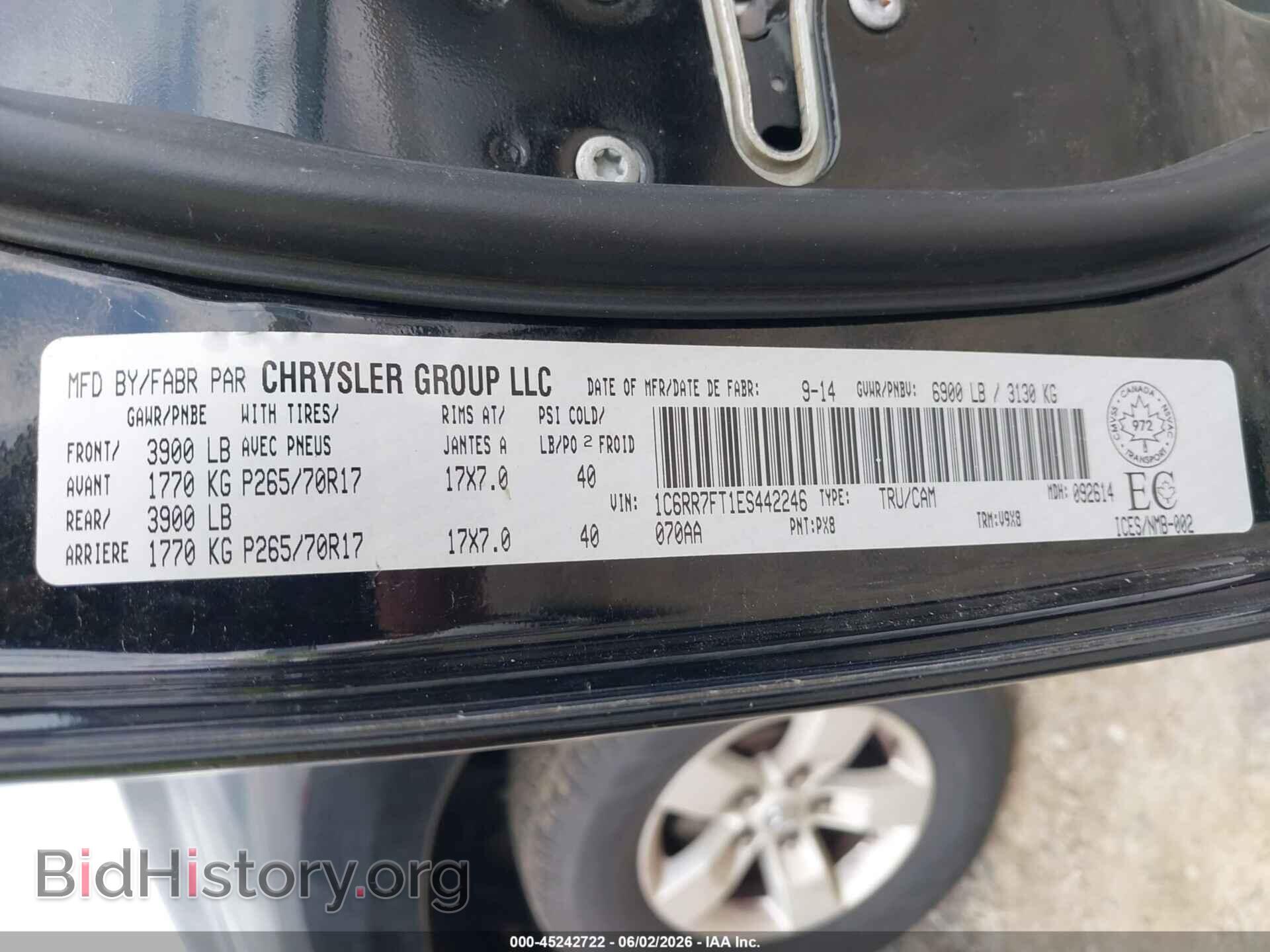 2014 RAM 1500 - VIN: 1C6RR7FT1ES442246 - Photo 9
