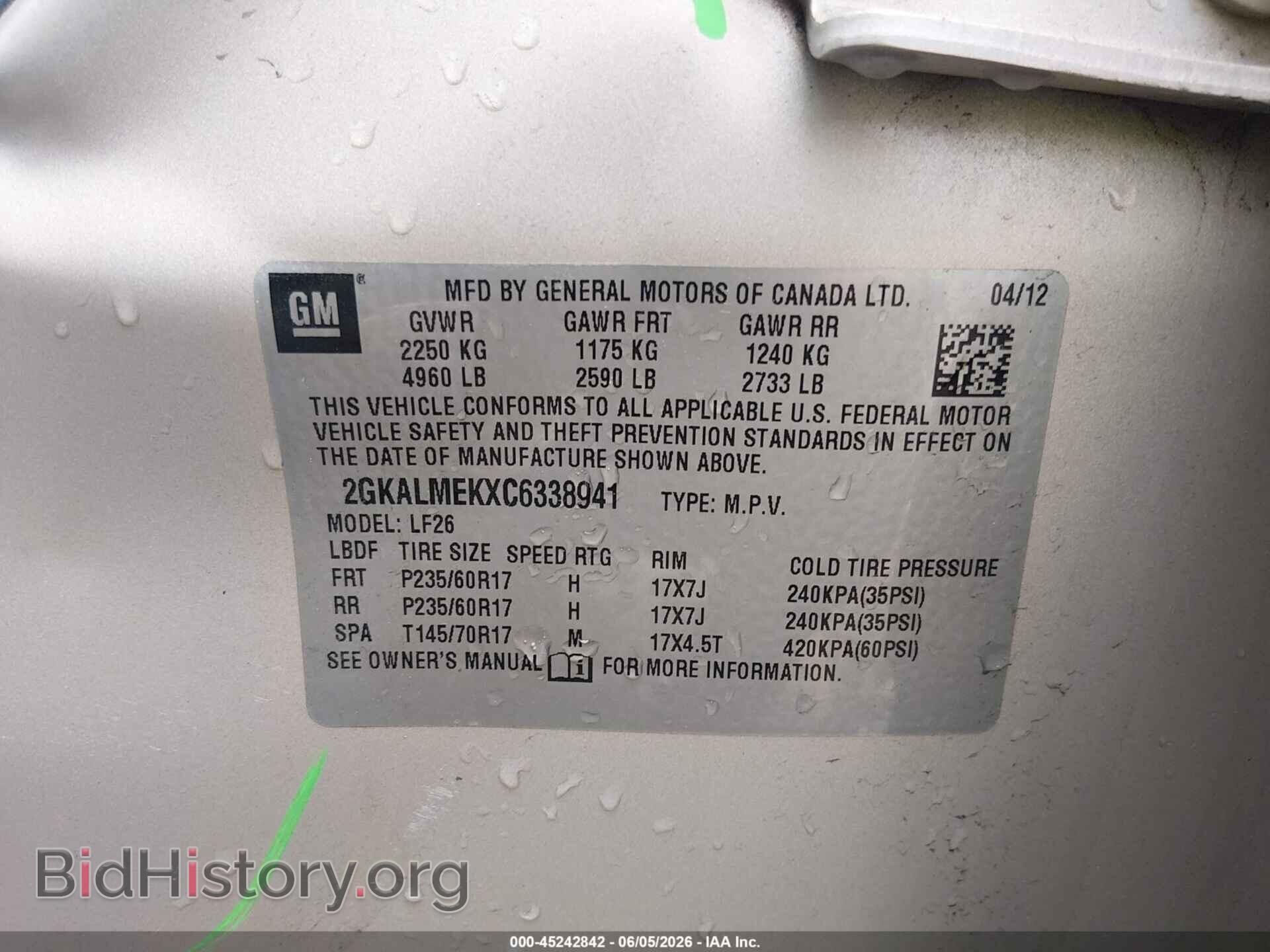 2012 GMC TERRAIN - VIN: 2GKALMEKXC6338941 - Photo 9