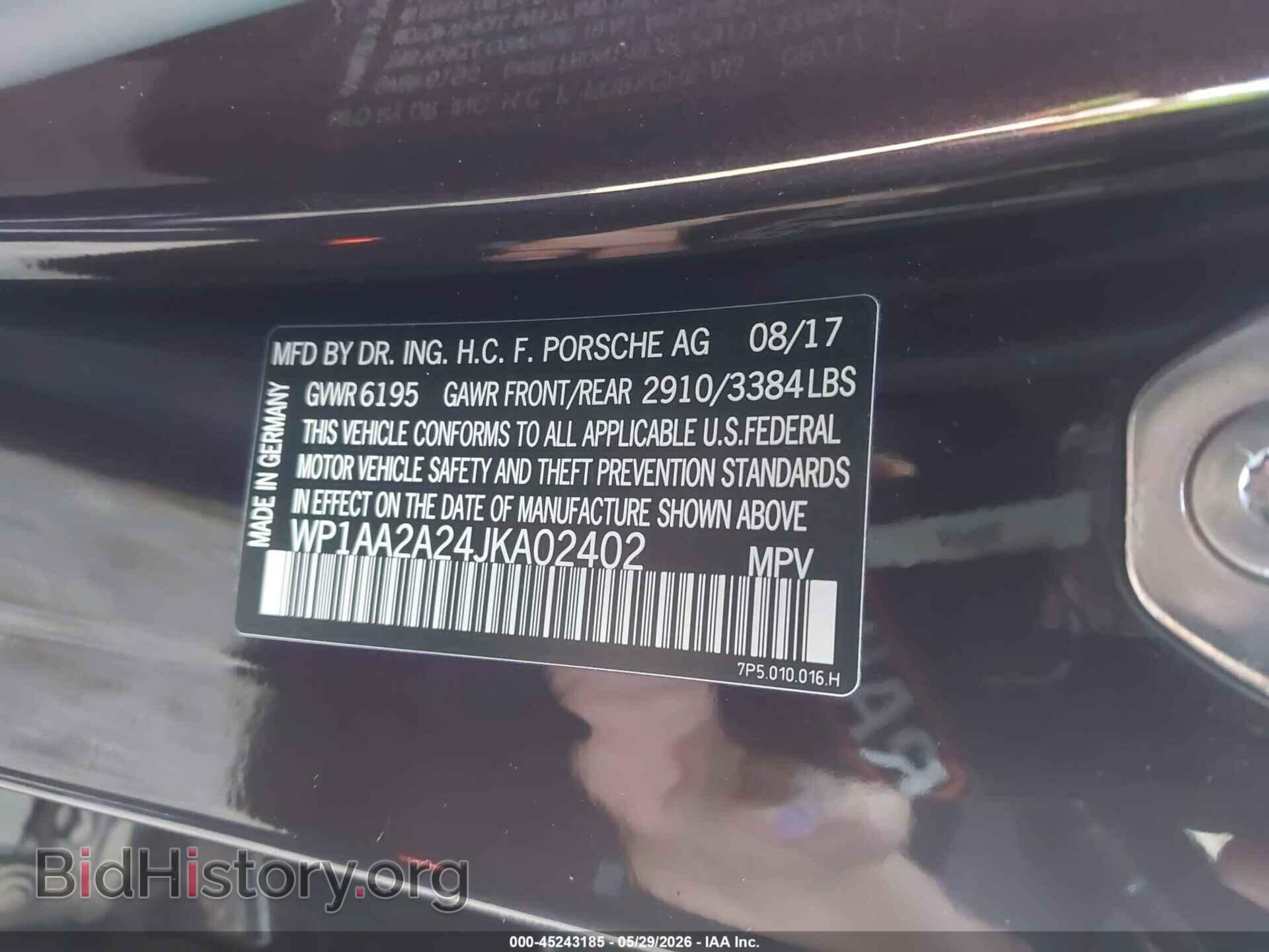 2018 PORSCHE CAYENNE - VIN: WP1AA2A24JKA02402 - Фото 9