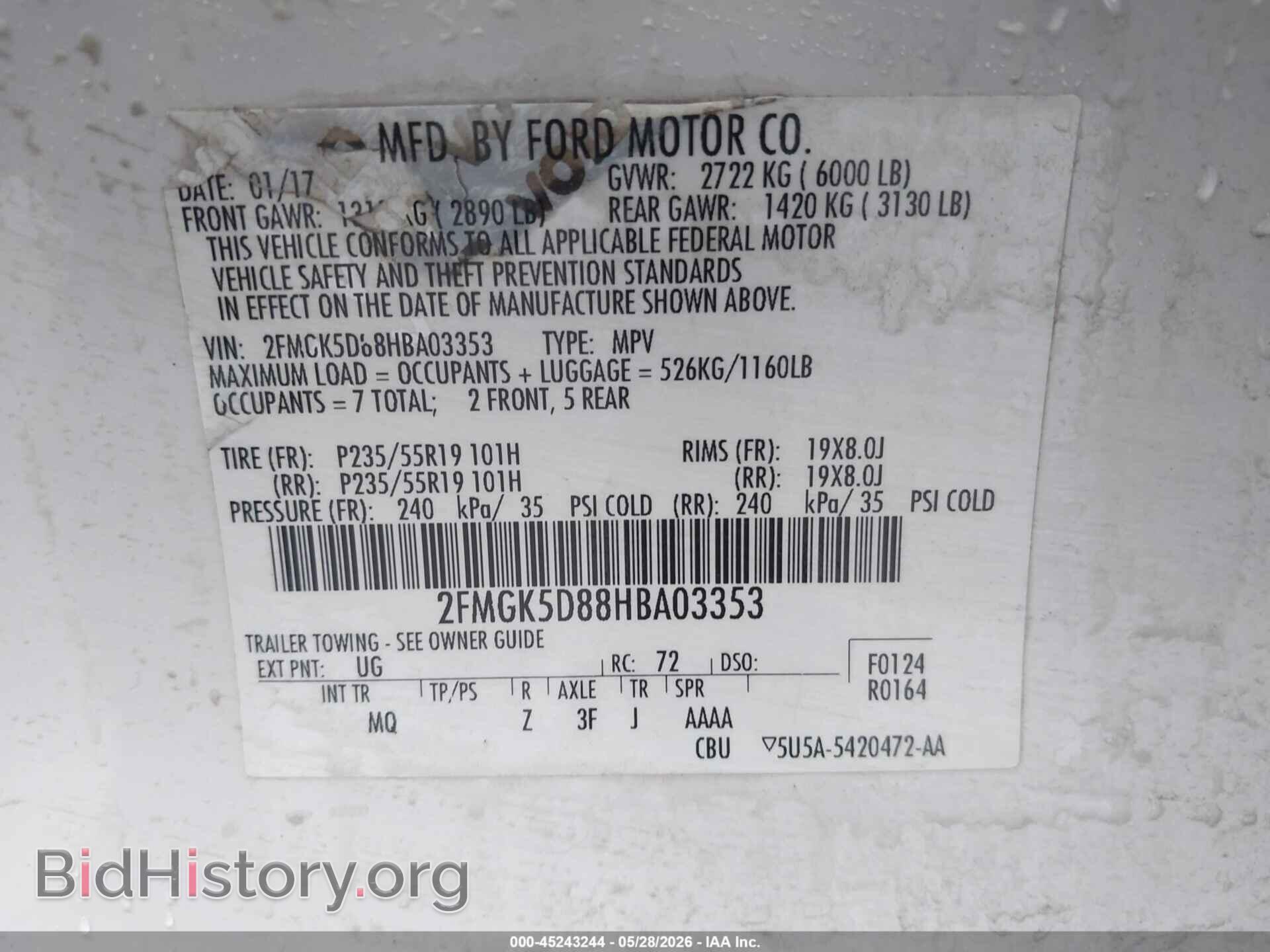 2017 FORD FLEX - VIN: 2FMGK5D88HBA03353 - Photo 9