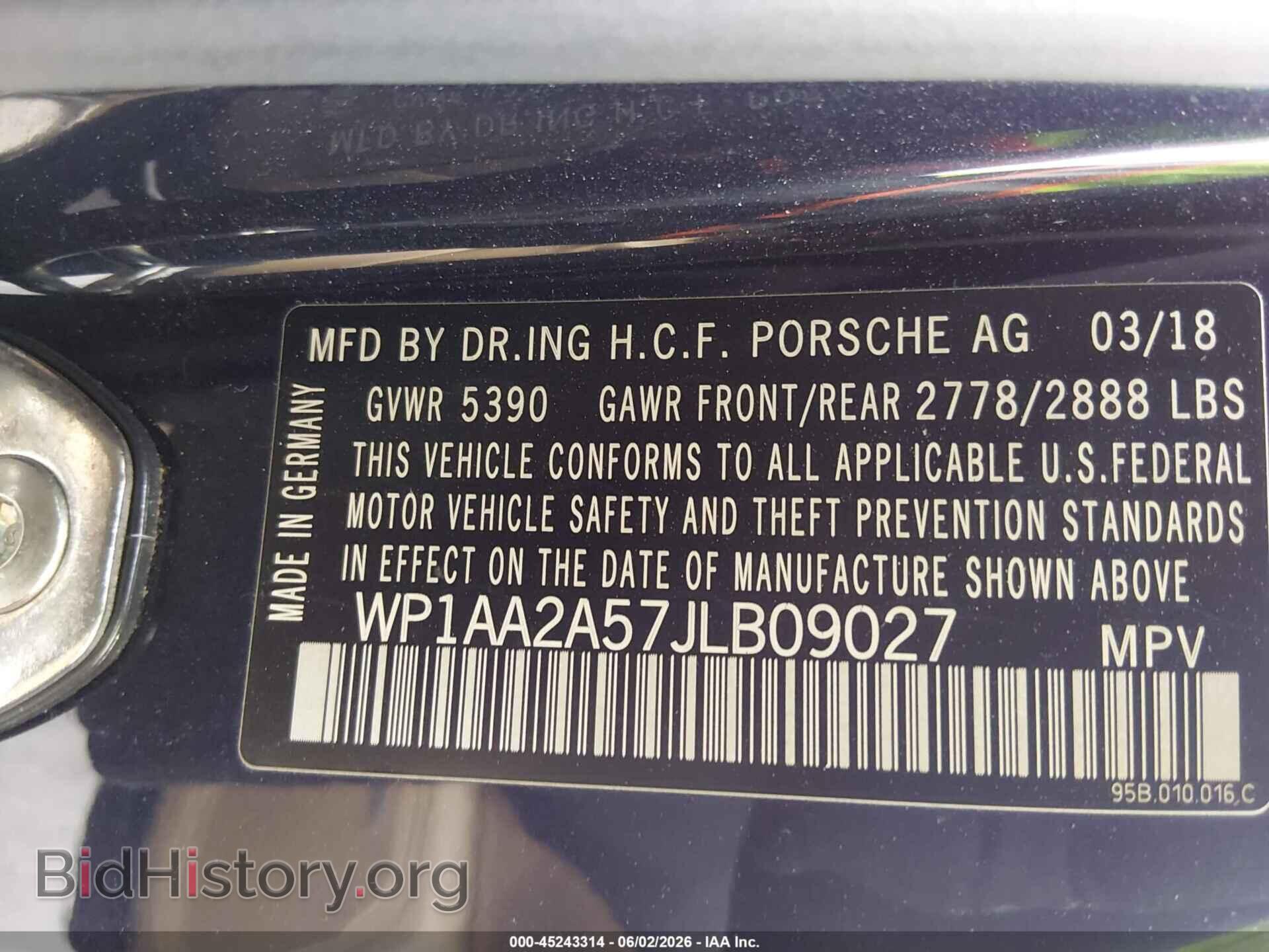 2018 PORSCHE MACAN - VIN: WP1AA2A57JLB09027 - Фото 9