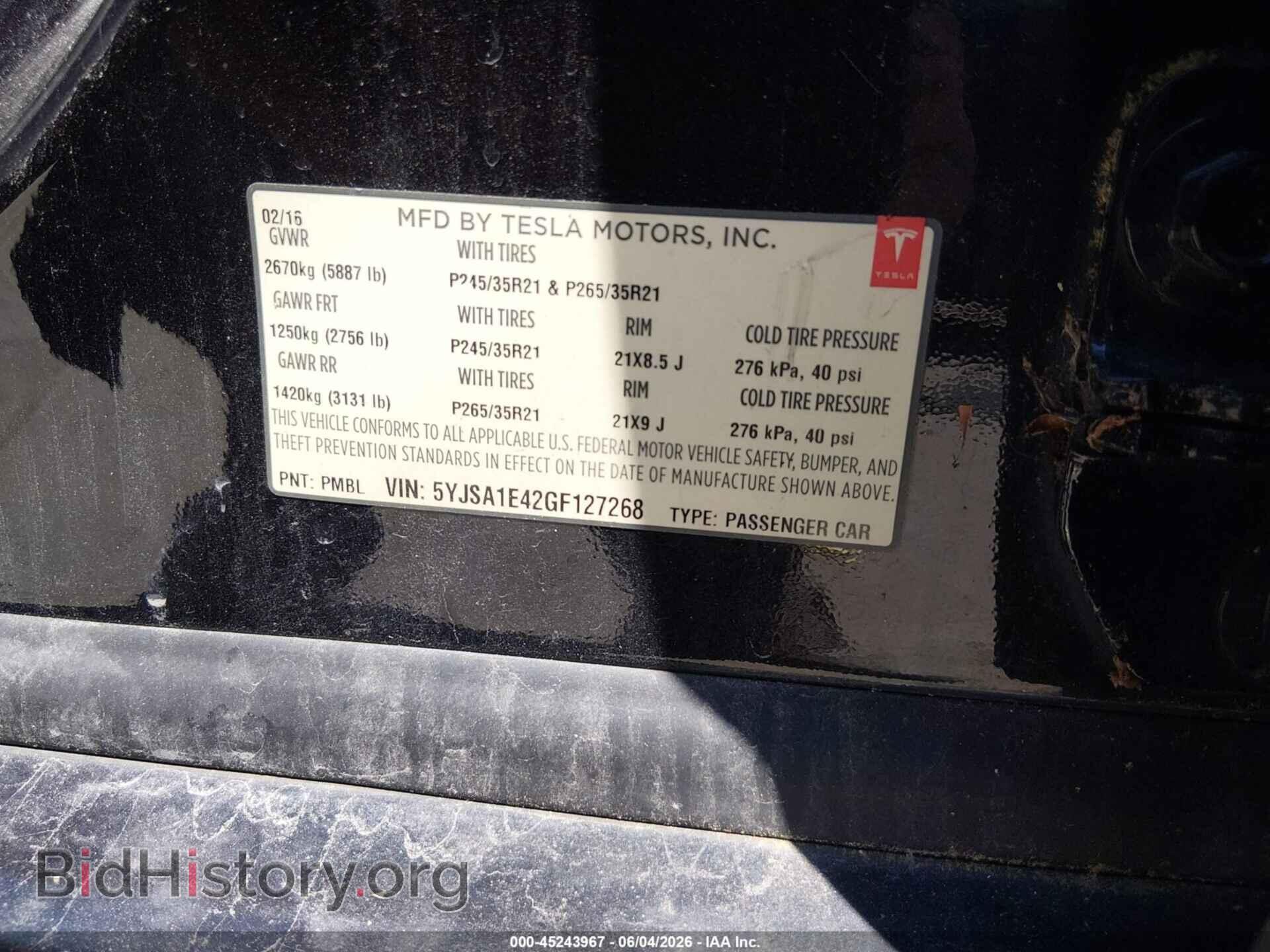 2016 TESLA MODEL S - VIN: 5YJSA1E42GF127268 - Photo 9