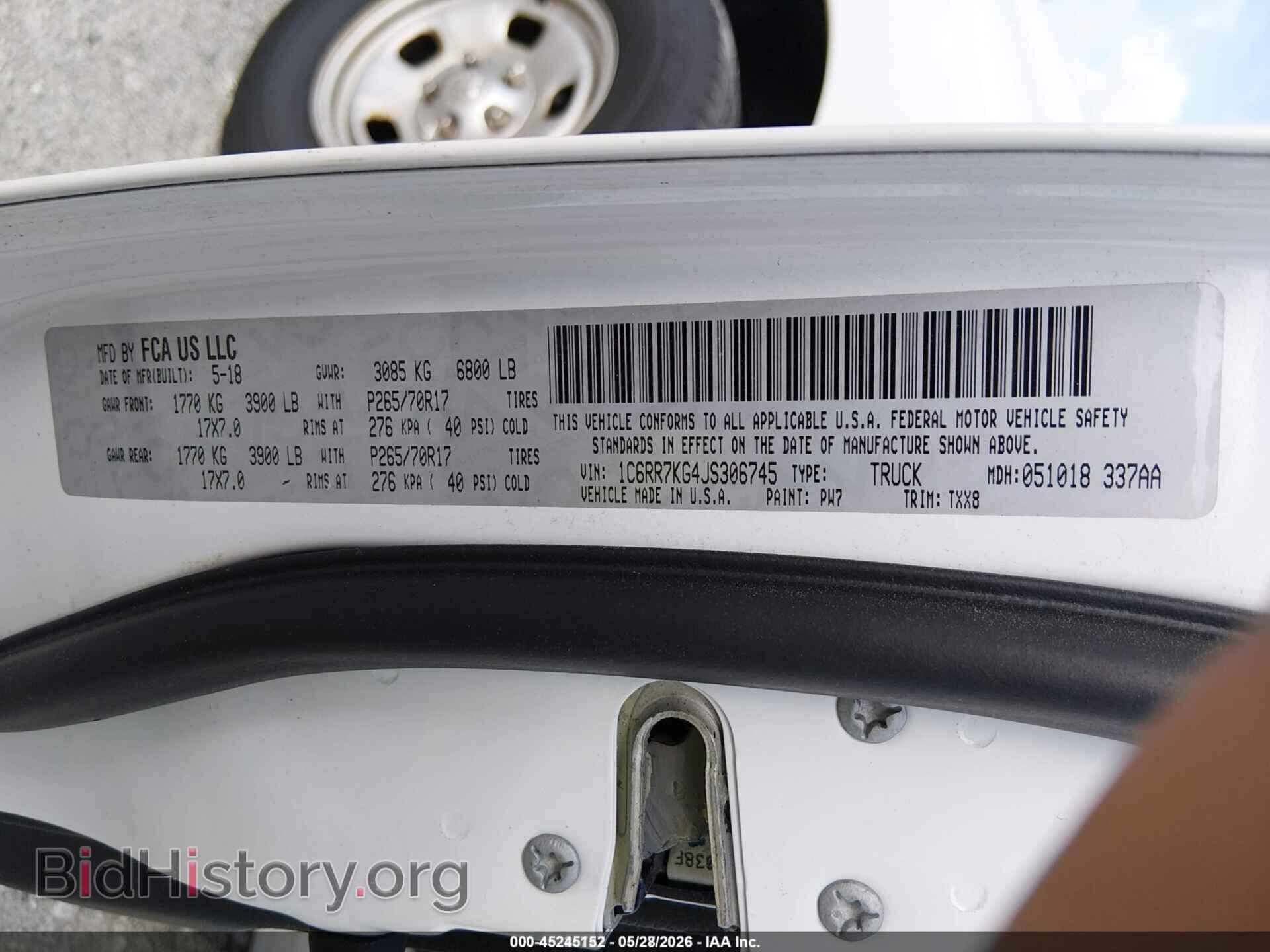2018 RAM 1500 - VIN: 1C6RR7KG4JS306745 - Фото 9