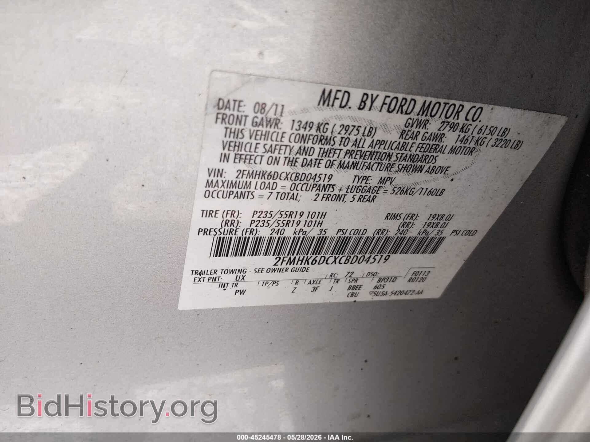 2012 FORD FLEX - VIN: 2FMHK6DCXCBD04519 - Photo 9