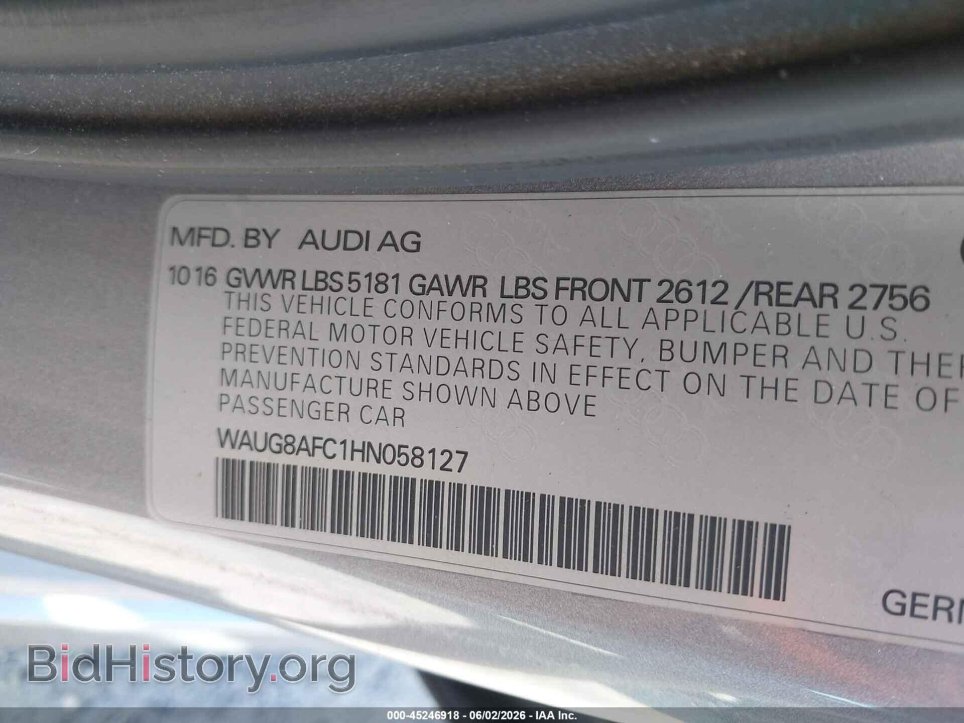 2017 AUDI A6 - VIN: WAUG8AFC1HN058127 - Photo 9