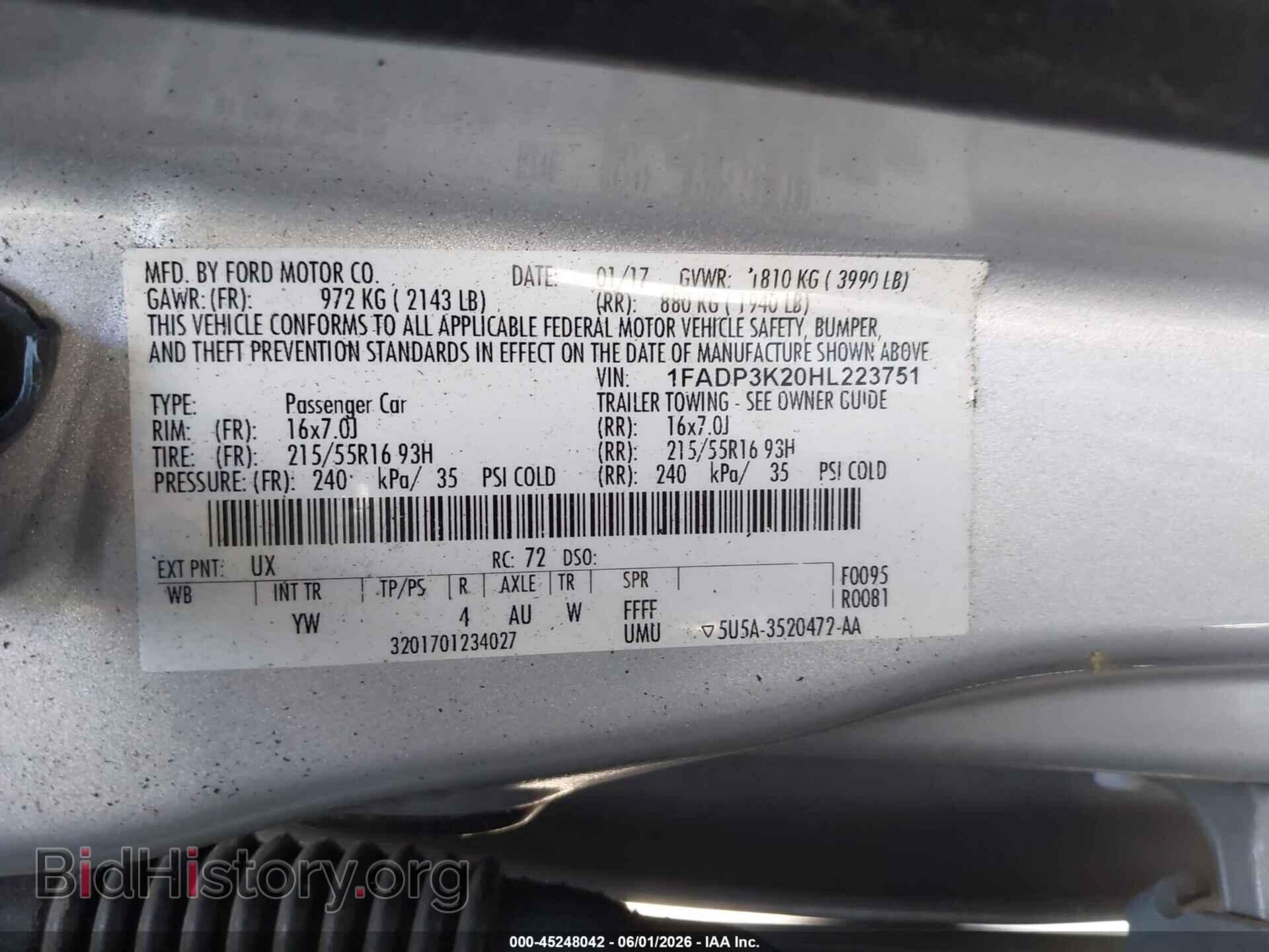 2017 FORD FOCUS - VIN: 1FADP3K20HL223751 - Photo 9