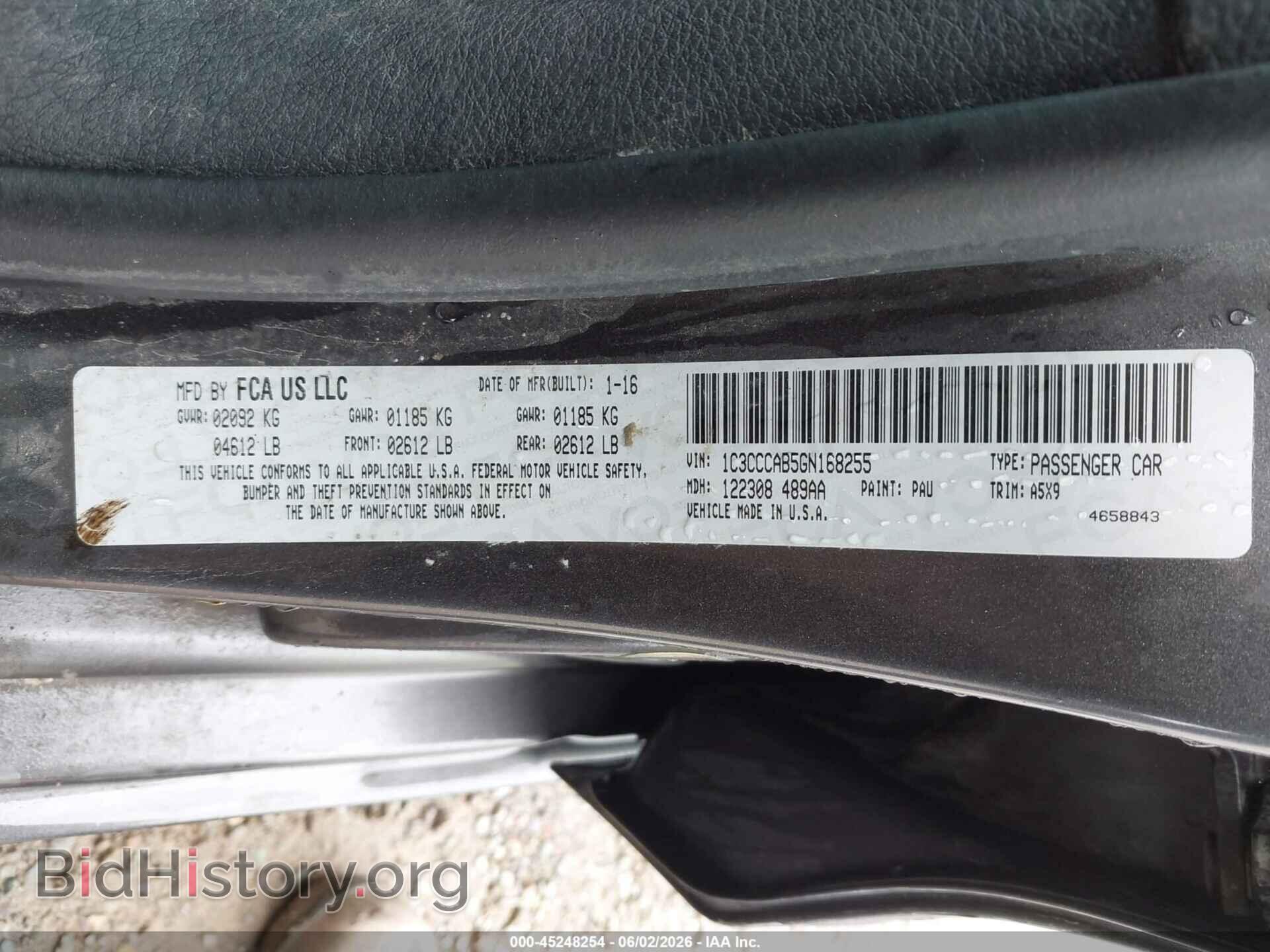 2016 CHRYSLER 200 - VIN: 1C3CCCAB5GN168255 - Photo 9