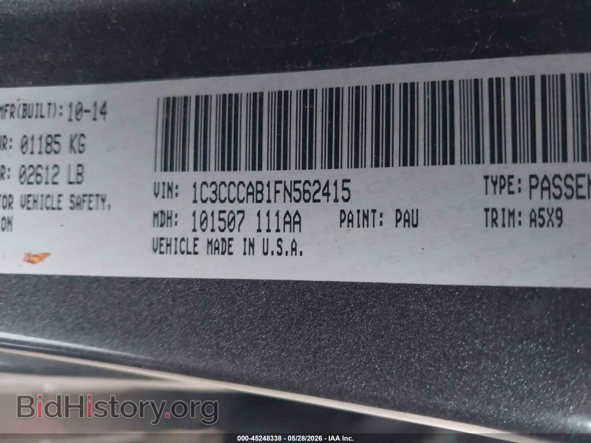 2015 CHRYSLER 200 - VIN: 1C3CCCAB1FN562415 - Photo 9
