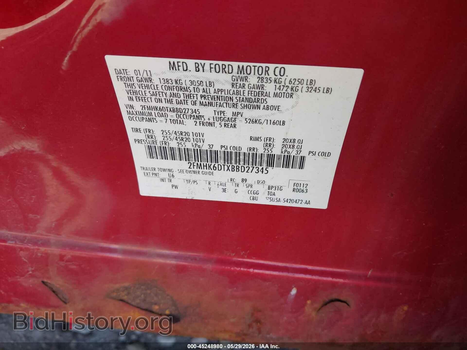 2011 FORD FLEX - VIN: 2FMHK6DTXBBD27345 - Photo 9