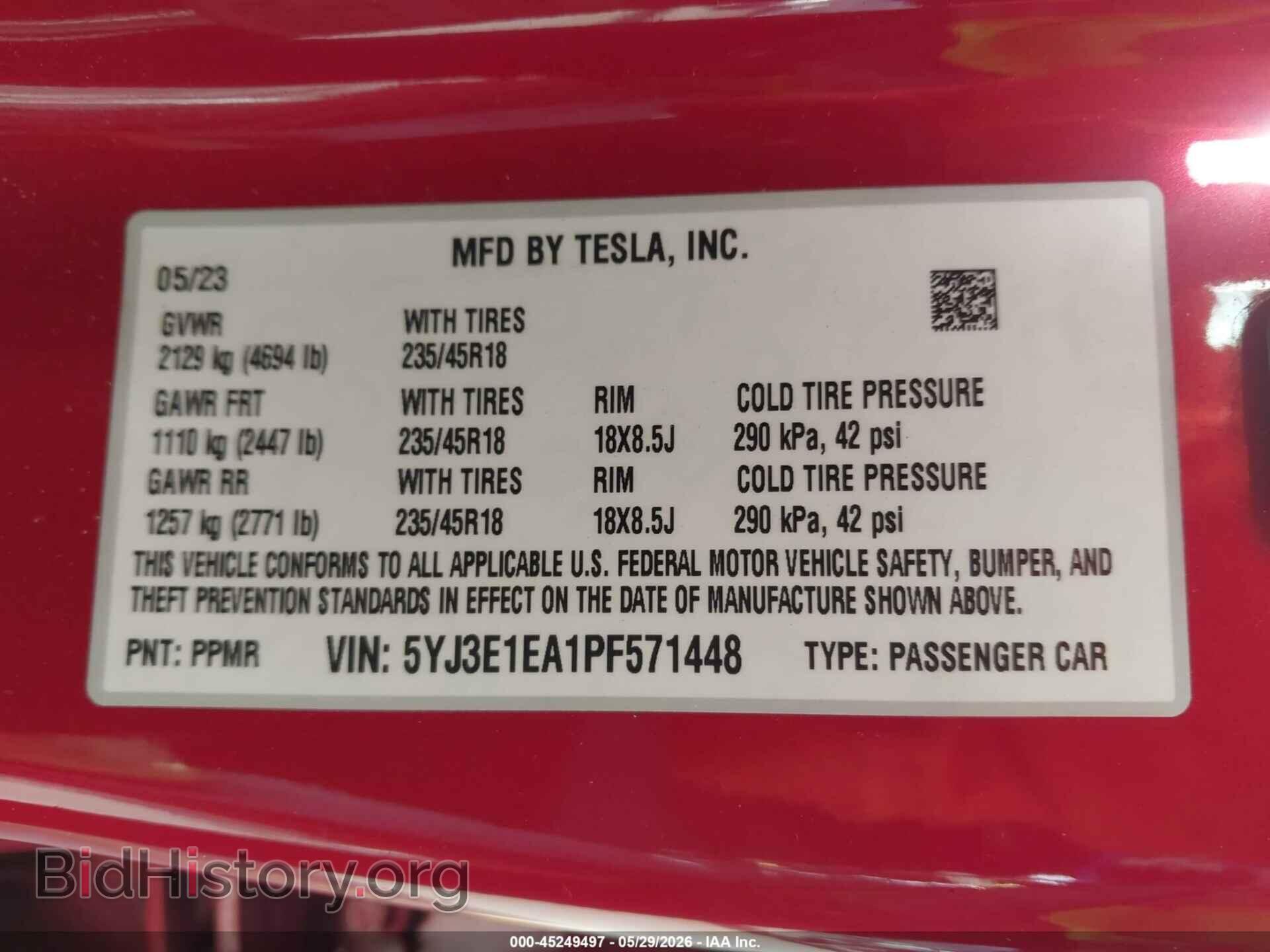 2023 TESLA MODEL 3 - VIN: 5YJ3E1EA1PF571448 - Фото 9