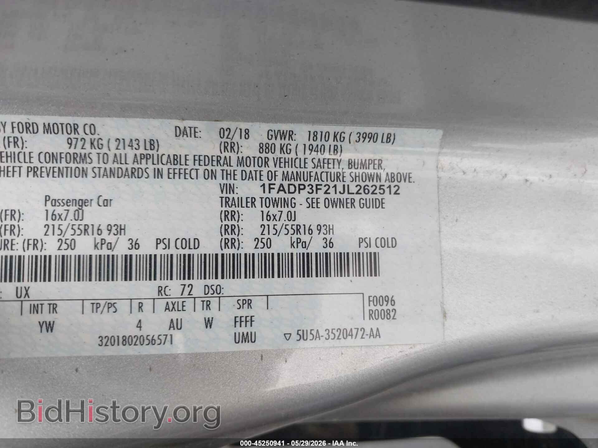 2018 FORD FOCUS - VIN: 1FADP3F21JL262512 - Фото 9