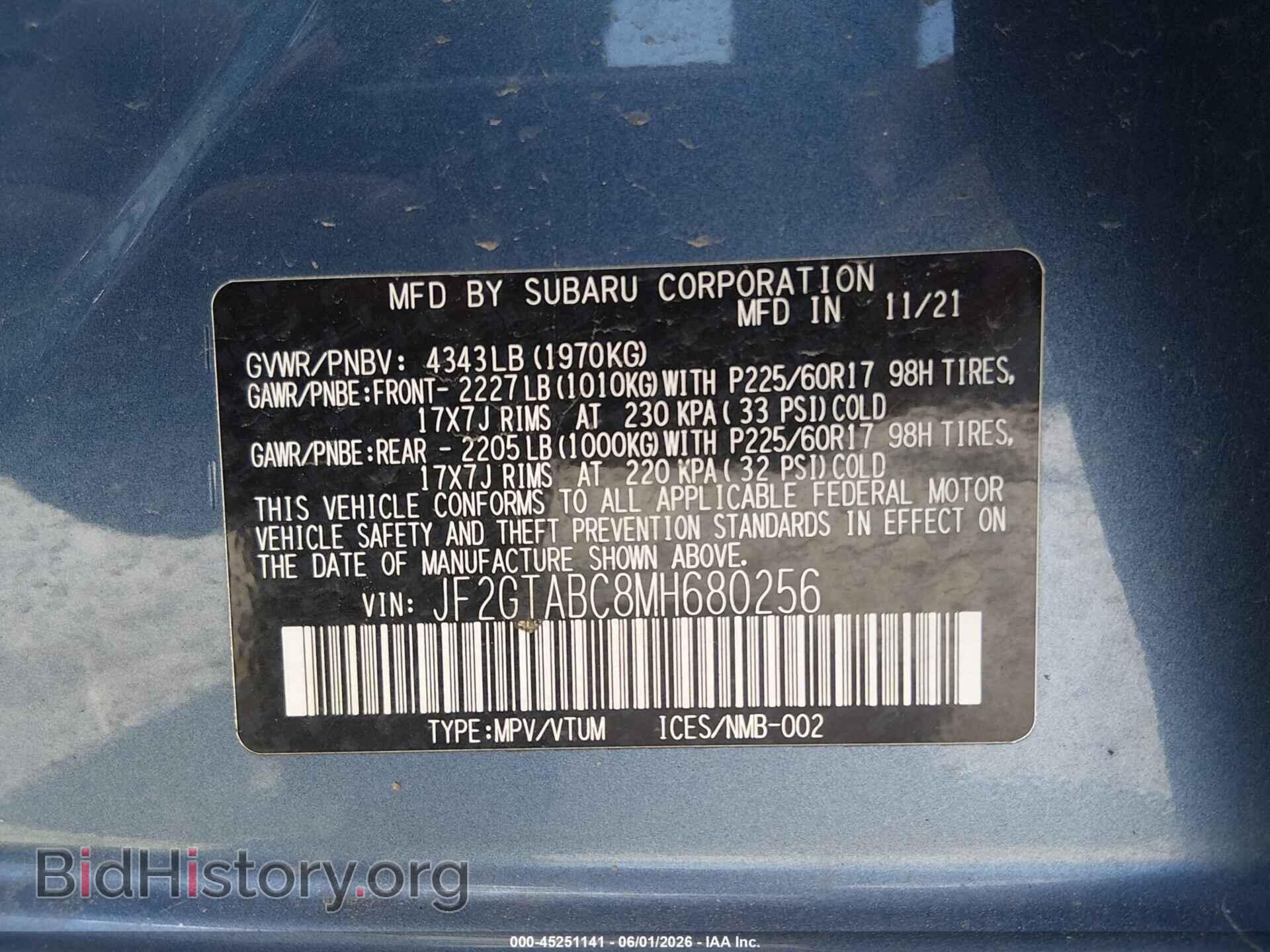 2021 SUBARU CROSSTREK - VIN: JF2GTABC8MH680256 - Photo 9