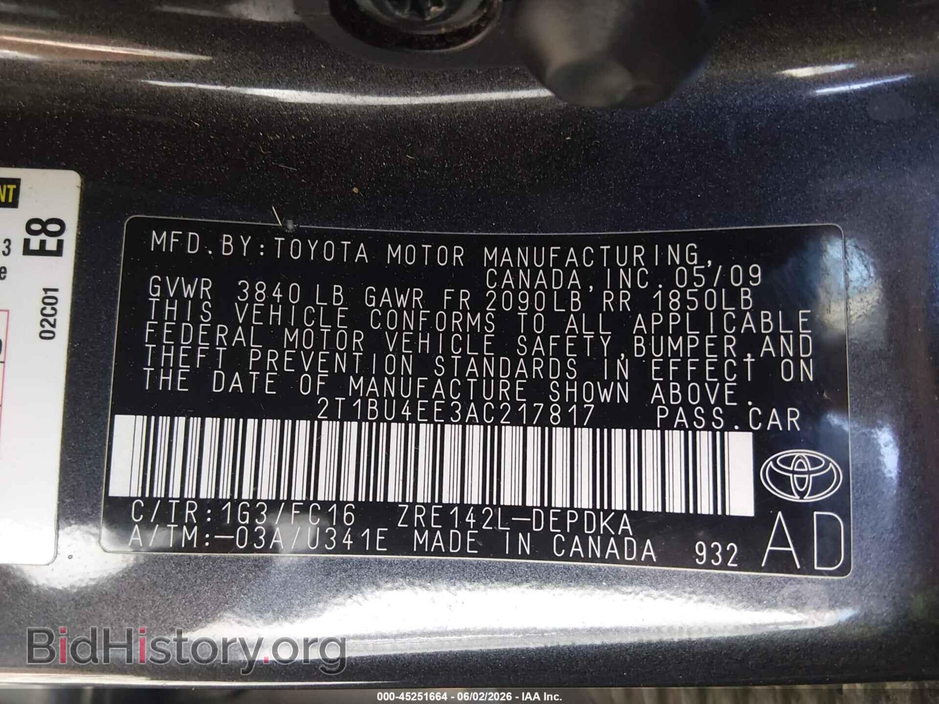 2010 TOYOTA COROLLA - VIN: 2T1BU4EE3AC217817 - Фото 9