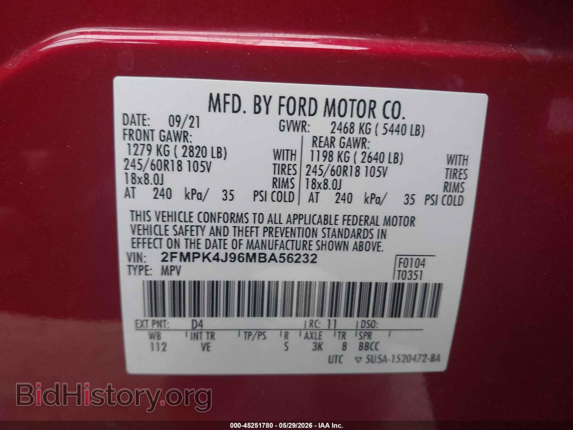 2021 FORD EDGE - VIN: 2FMPK4J96MBA56232 - Photo 9