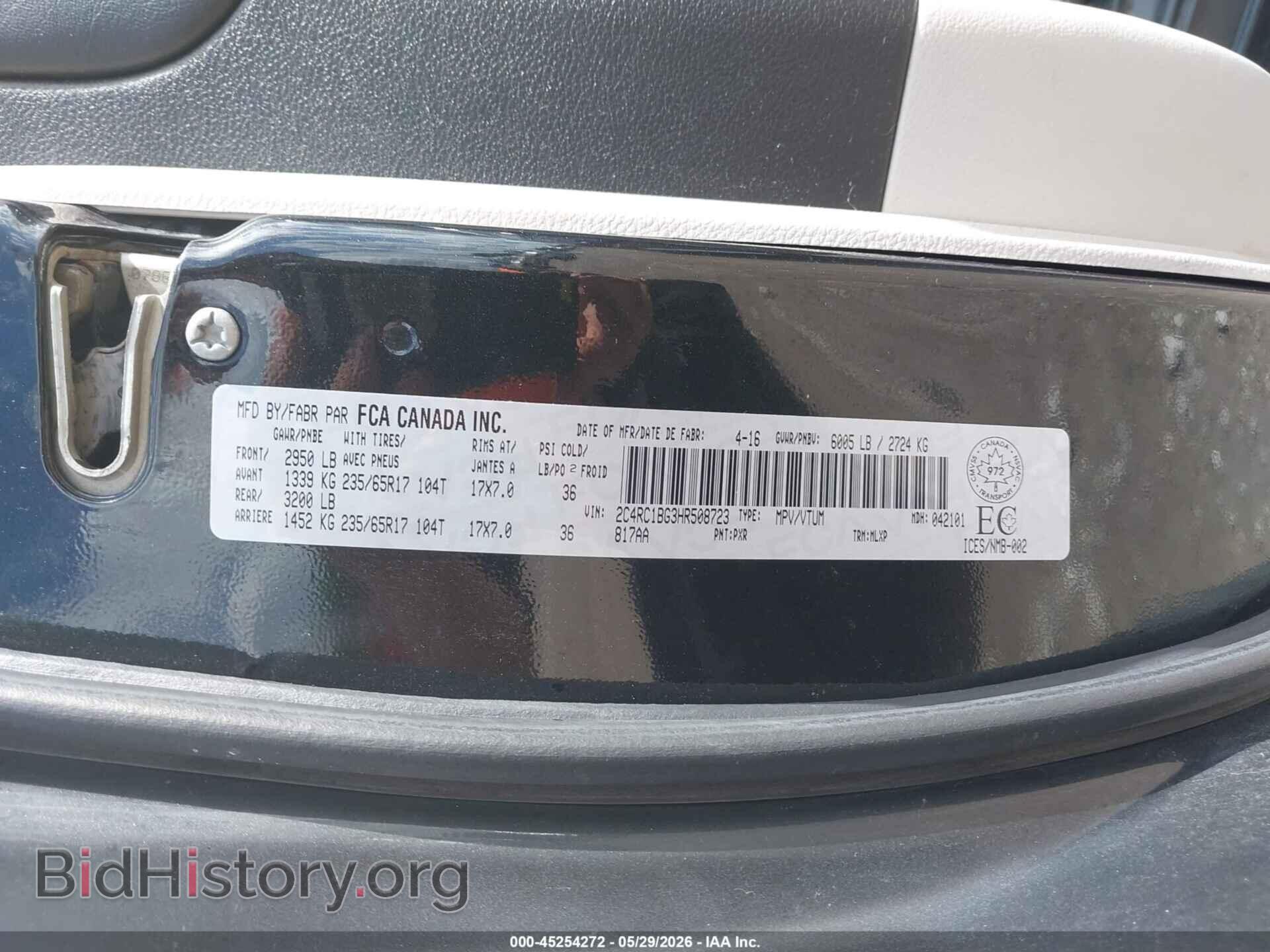 2017 CHRYSLER PACIFICA - VIN: 2C4RC1BG3HR508723 - Photo 9