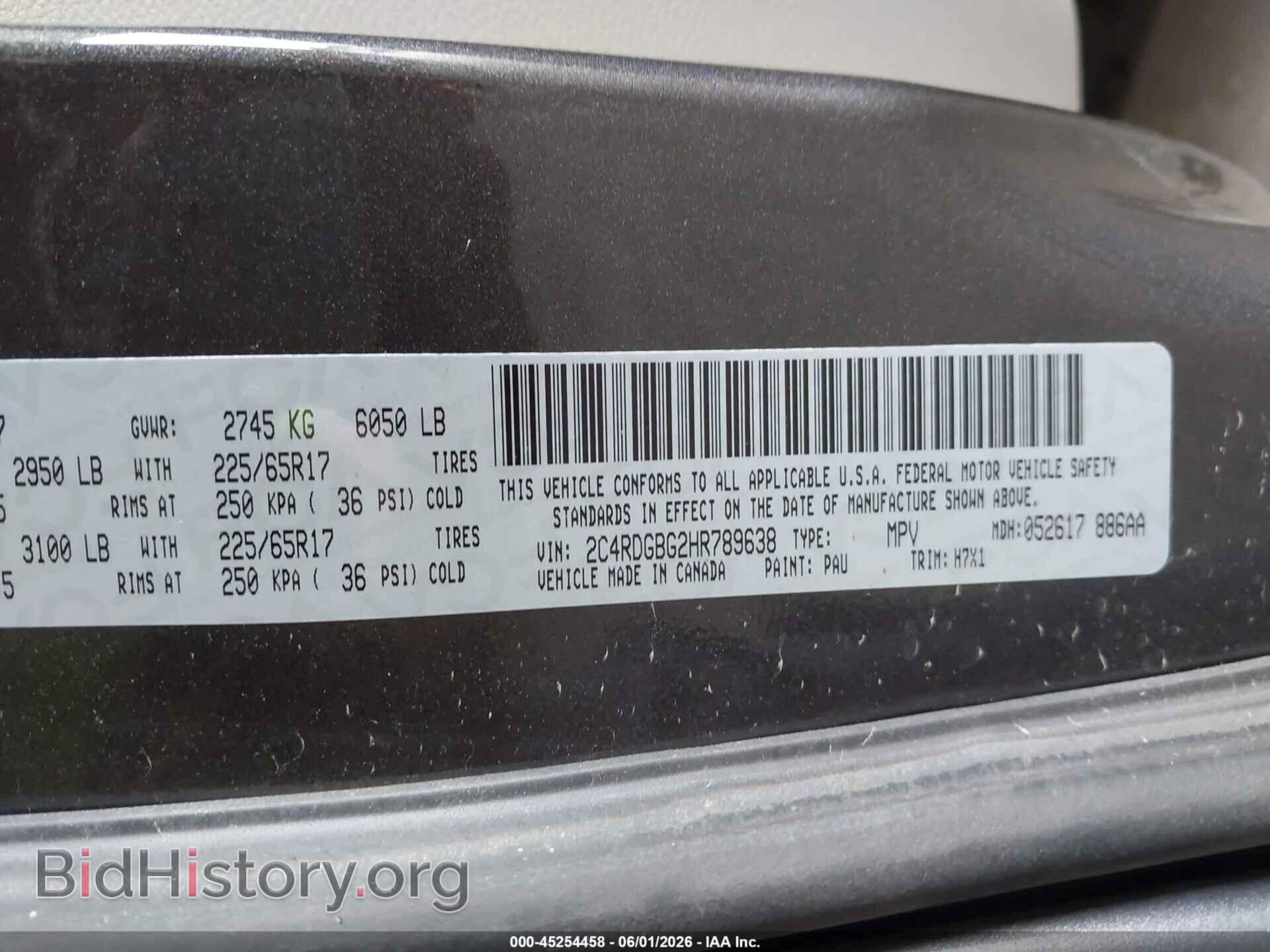 2017 DODGE GRAND CARAVAN - VIN: 2C4RDGBG2HR789638 - Фото 9
