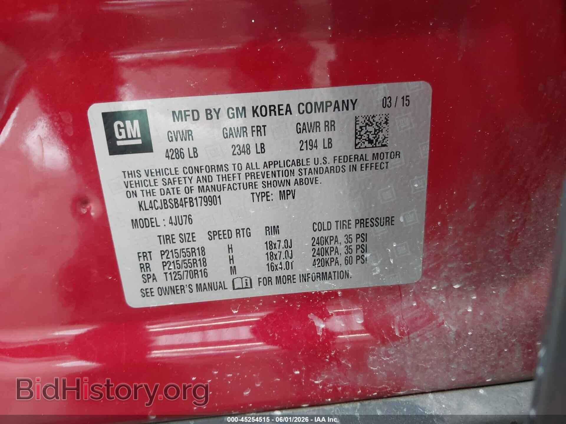 2015 BUICK ENCORE - VIN: KL4CJBSB4FB179901 - Photo 9
