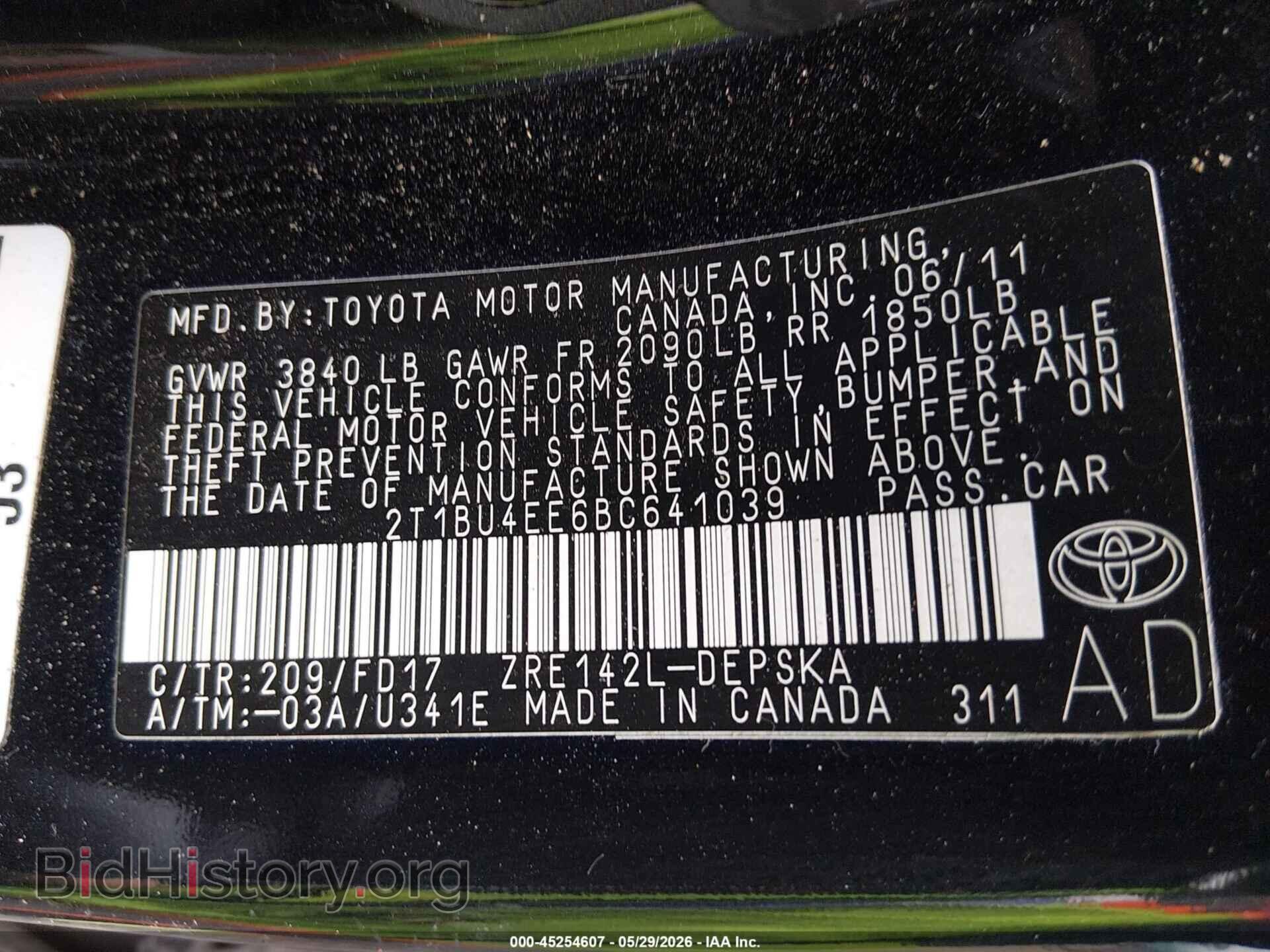 2011 TOYOTA COROLLA - VIN: 2T1BU4EE6BC641039 - Фото 9
