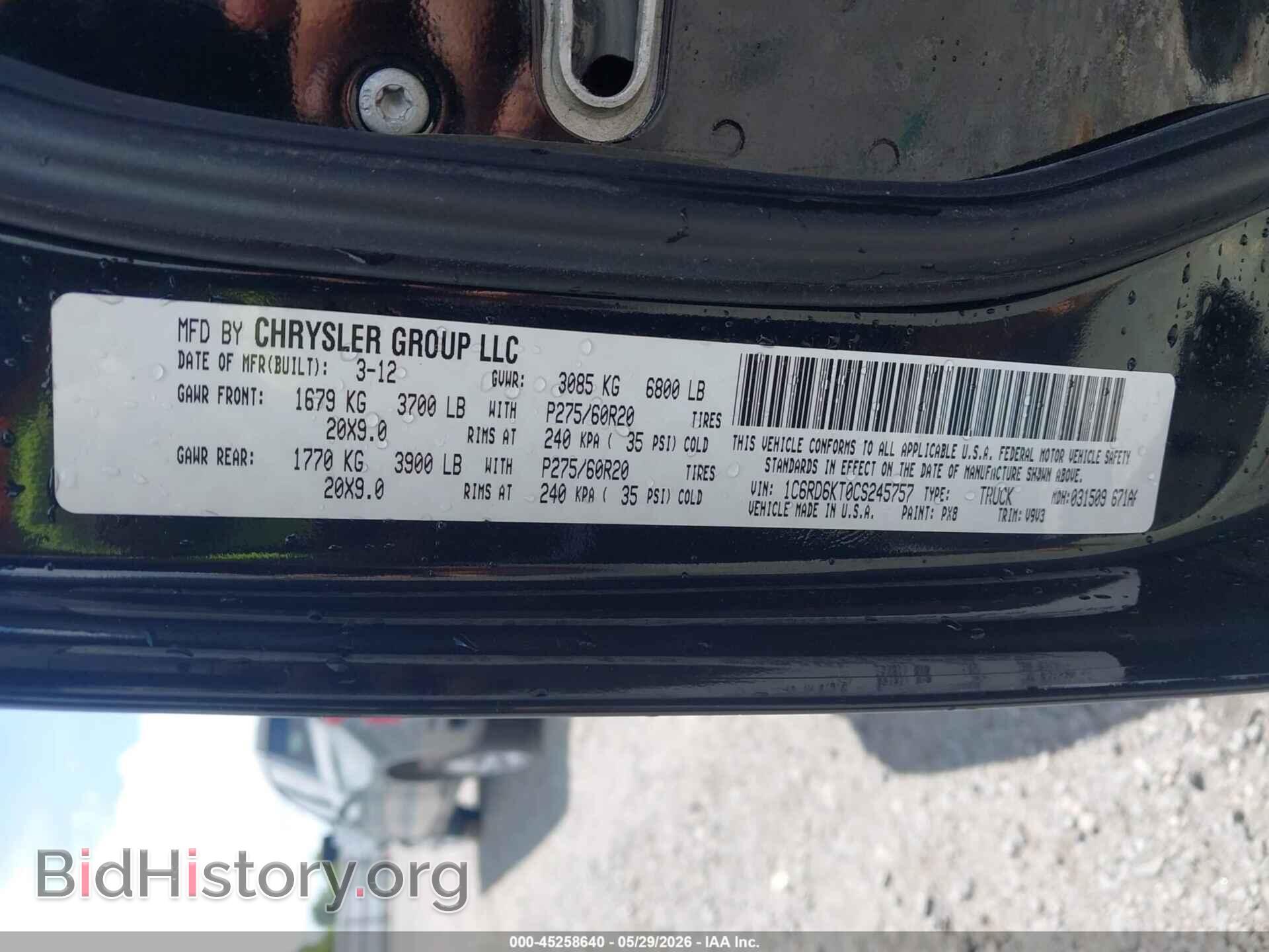 2012 RAM 1500 - VIN: 1C6RD6KT0CS245757 - Photo 9