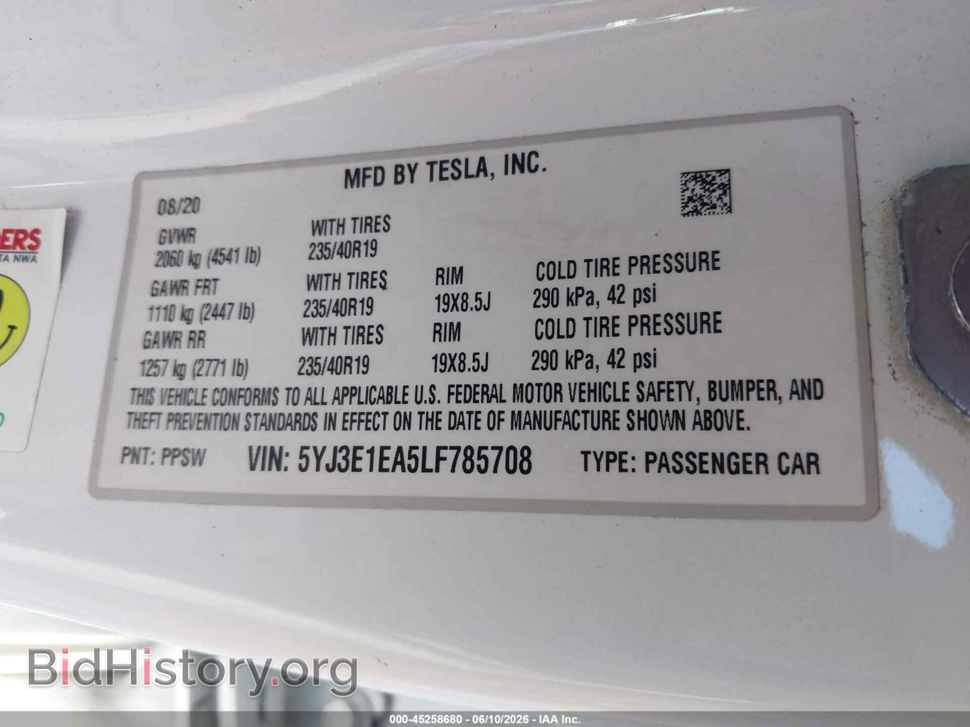 2020 TESLA MODEL 3 - VIN: 5YJ3E1EA5LF785708 - Photo 9