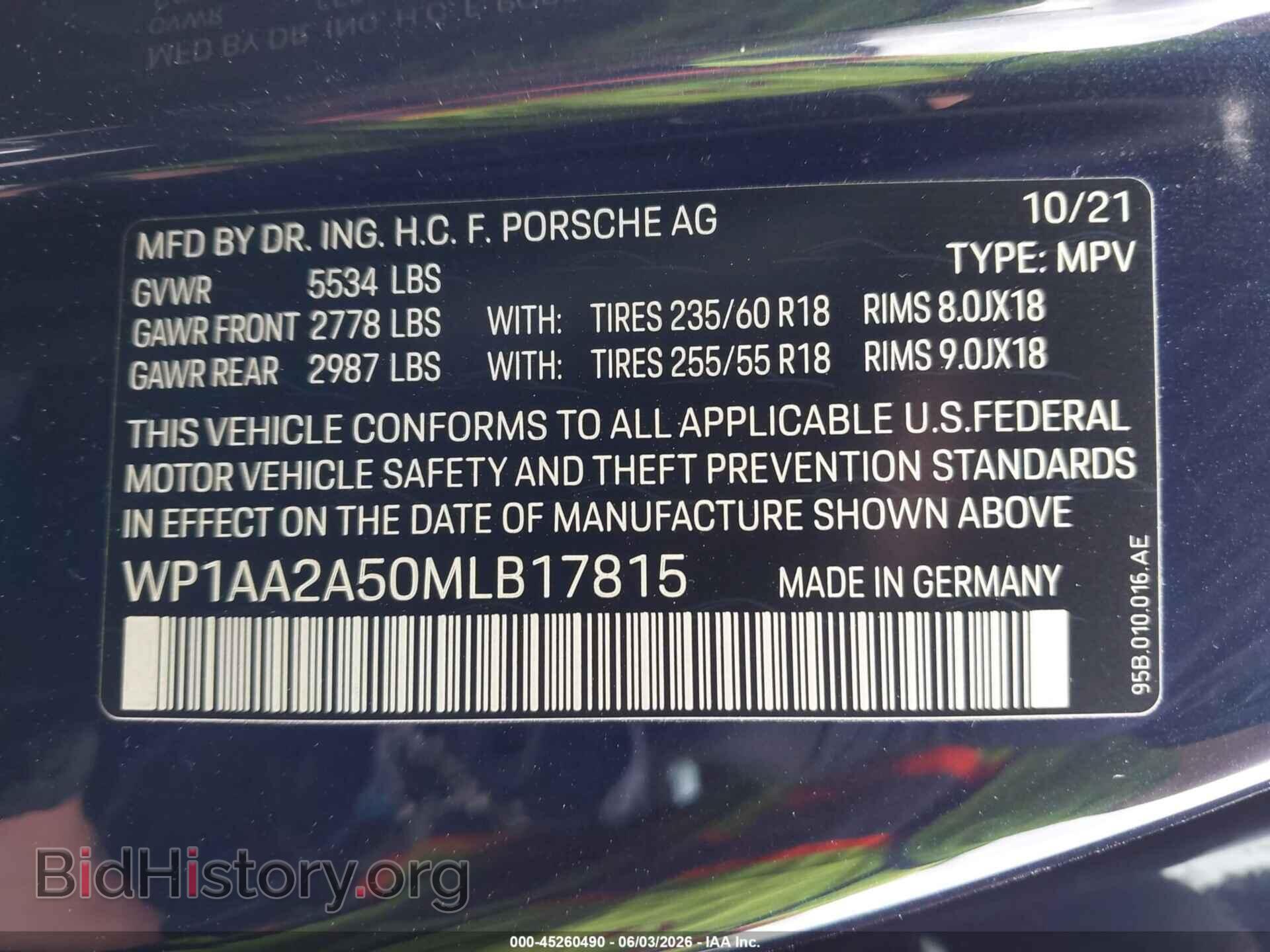 2021 PORSCHE MACAN - VIN: WP1AA2A50MLB17815 - Photo 9
