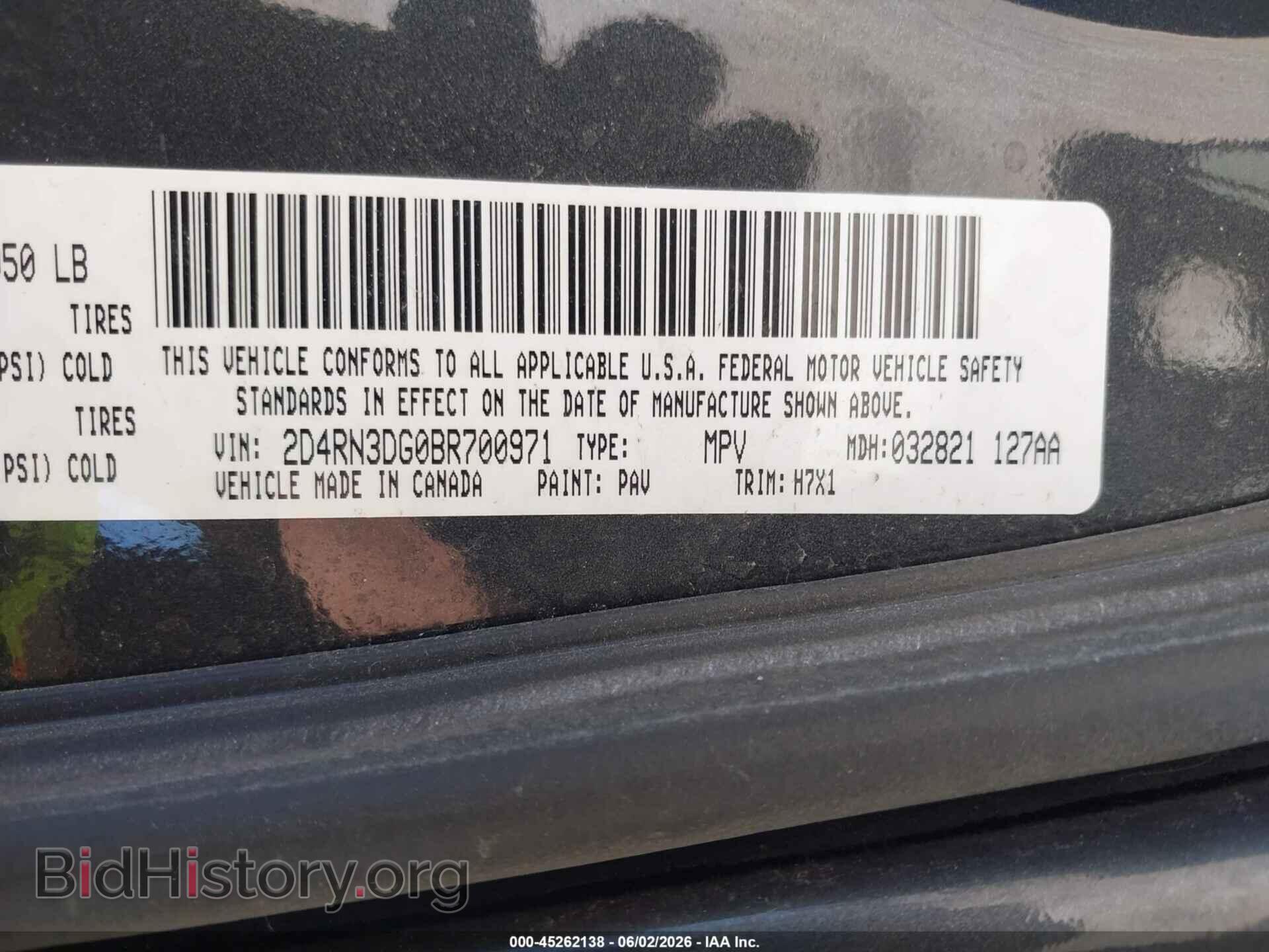 2011 DODGE GRAND CARAVAN - VIN: 2D4RN3DG0BR700971 - Фото 9