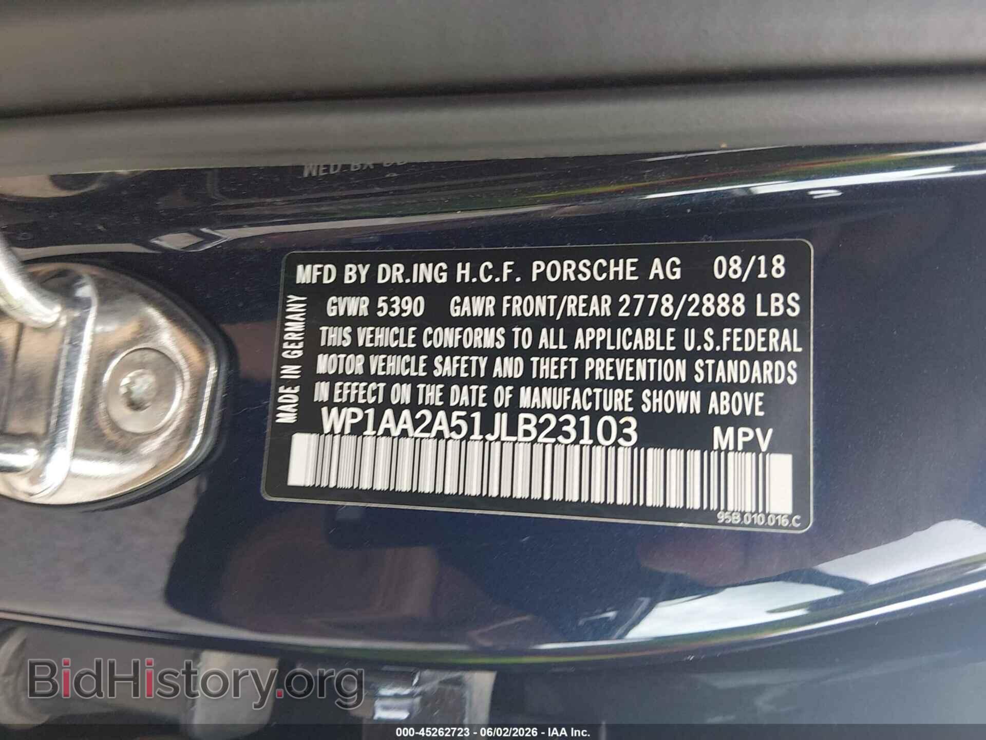 2018 PORSCHE MACAN - VIN: WP1AA2A51JLB23103 - Photo 9
