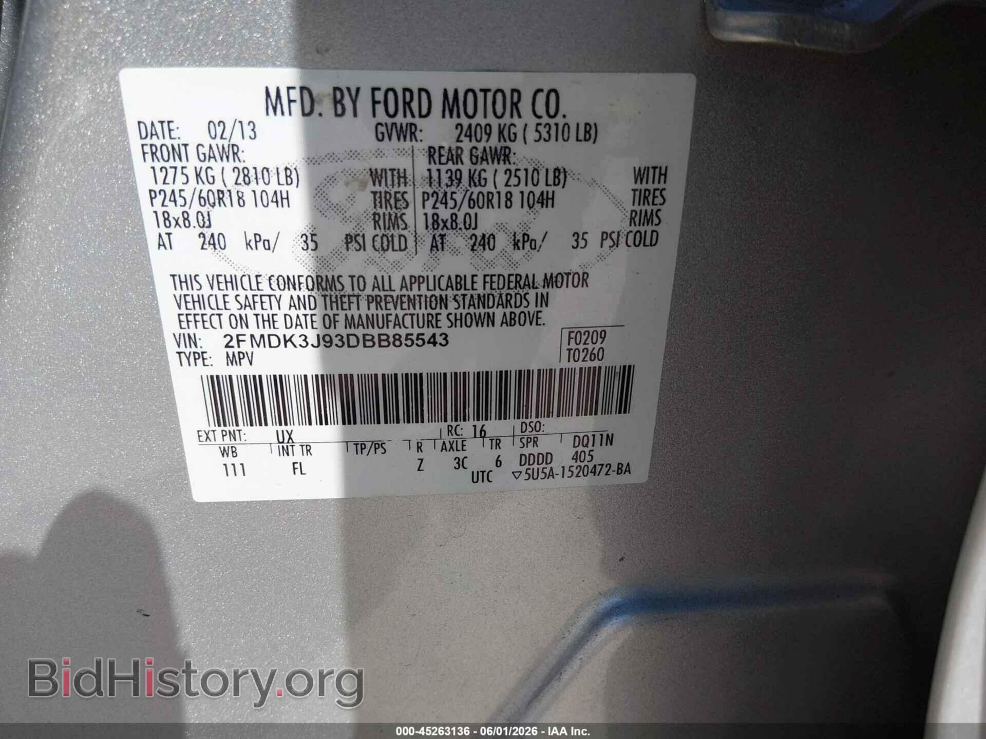 2013 FORD EDGE - VIN: 2FMDK3J93DBB85543 - Photo 9